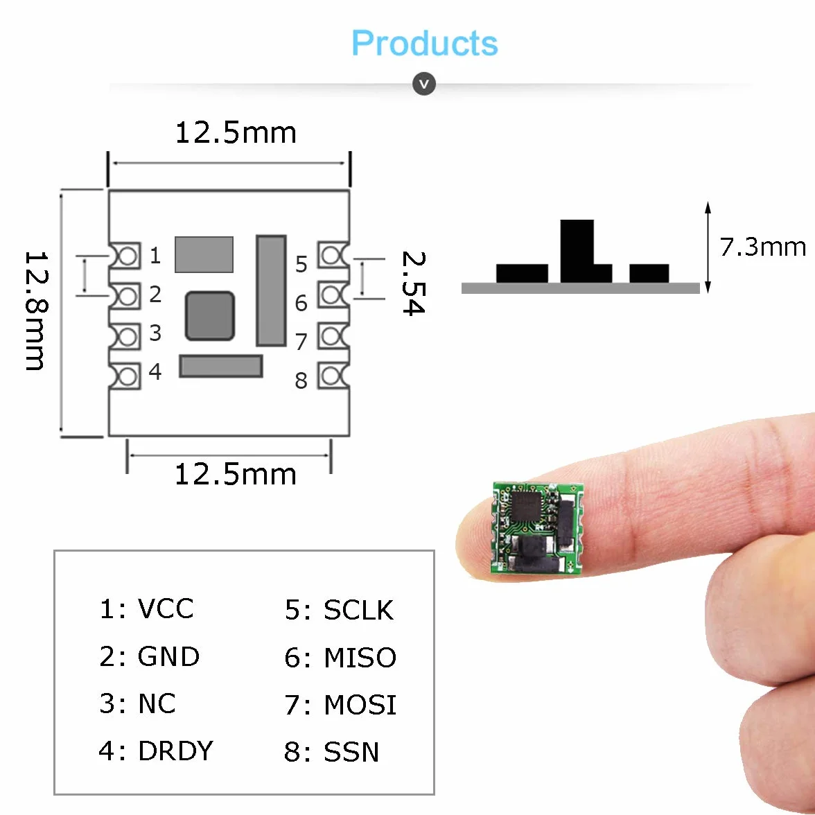 PNI RM3100 3-osiowy wysoka precyzja wojskowy kompas elektroniczny czujnik pola magnetycznego magnes moduł geomagnetyczny z interfejsem SPI do MCU