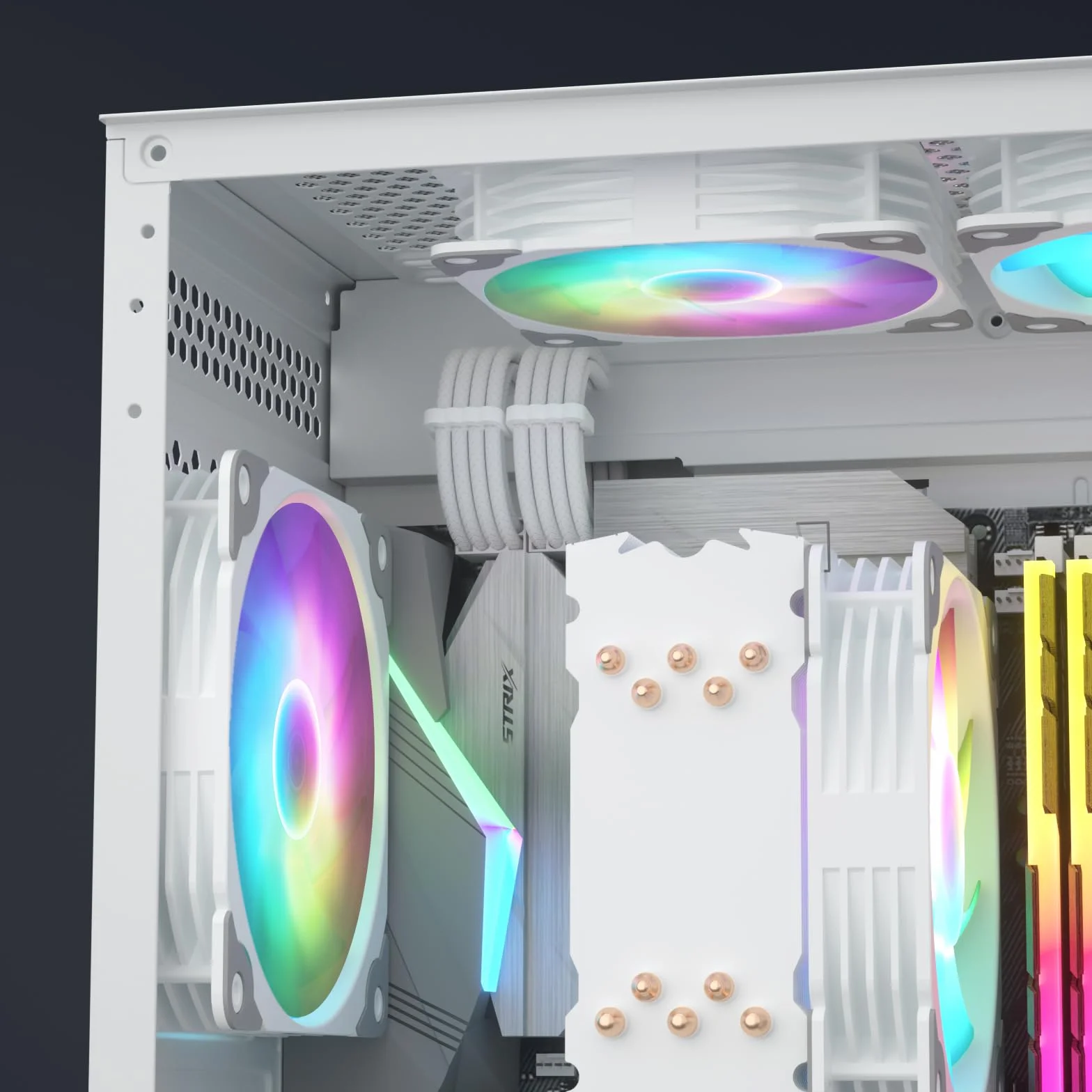 Sirlyr Perłowy biały zestaw przedłużaczy PSU, niestandardowy kabel zasilający z tuleją do PC Build 16AWG 24Pin ATX /8 (4+4) Pin EPS CPU kabel / 8 (6+2) Pin PCI-E GPU kable 6 szt. z kablem w zestawie