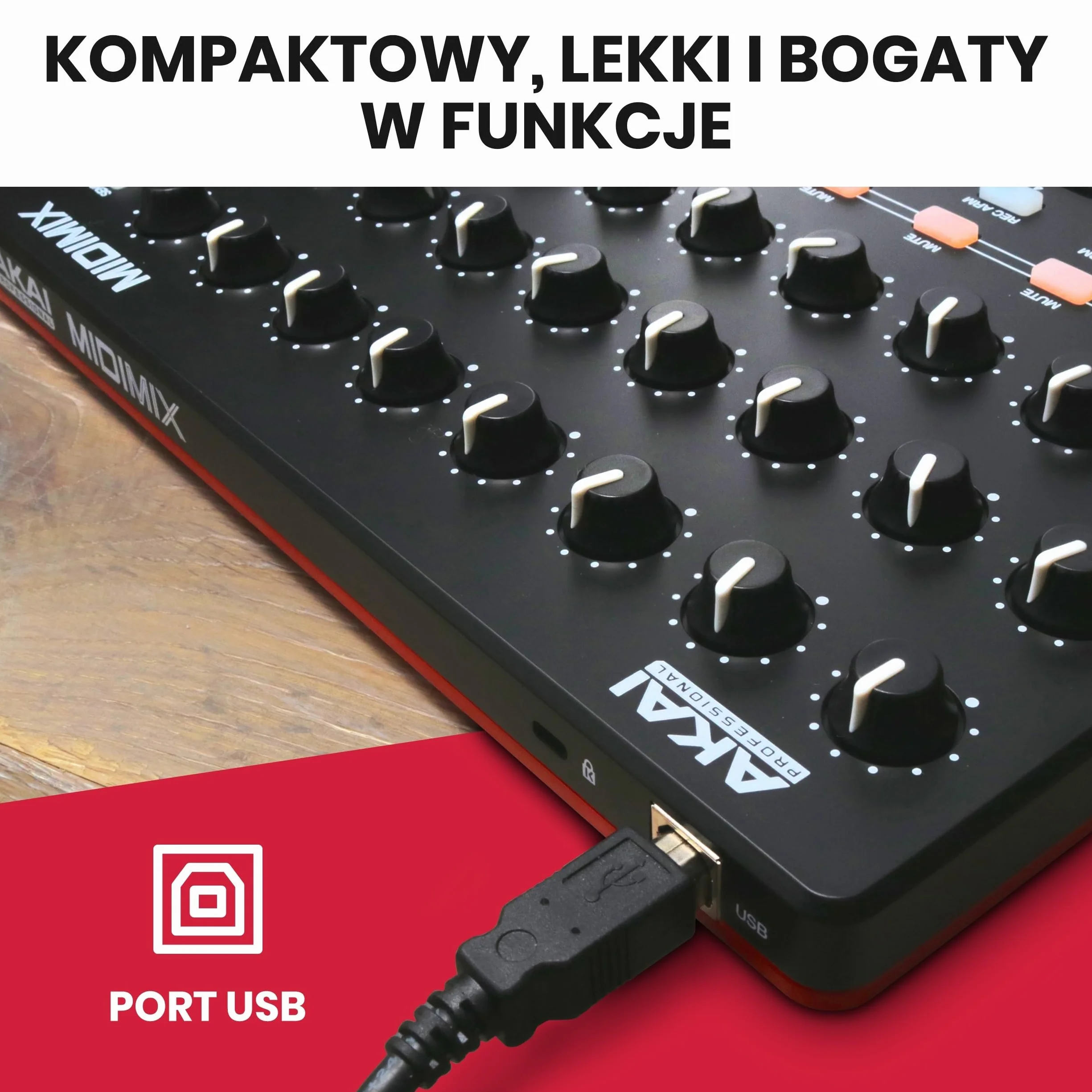 Akai Professional MIDImix - Konfigurowalny kontroler MIDI z 8 faderami, 1 faderem głównym, 24 pokrętłami i 16 przyciskami z bezpośrednim mapowaniem w Ableton Live