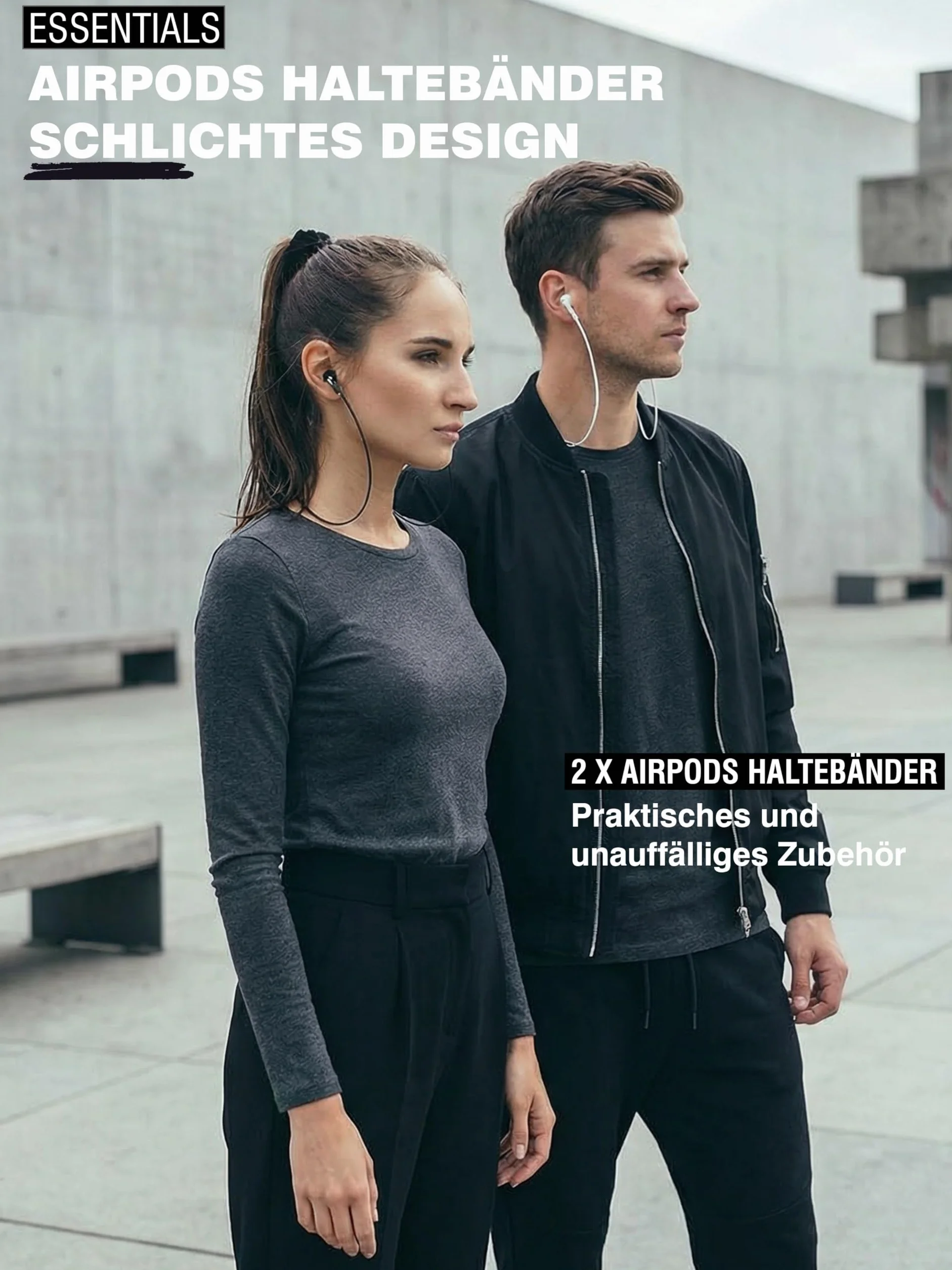 rootful.® 2-częściowy zestaw magnetycznych silikonowych pasków, kompatybilnych z Apple AirPods (1–4) i AirPods Pro (1–2) – niezawodne akcesorium do sportu i podróży