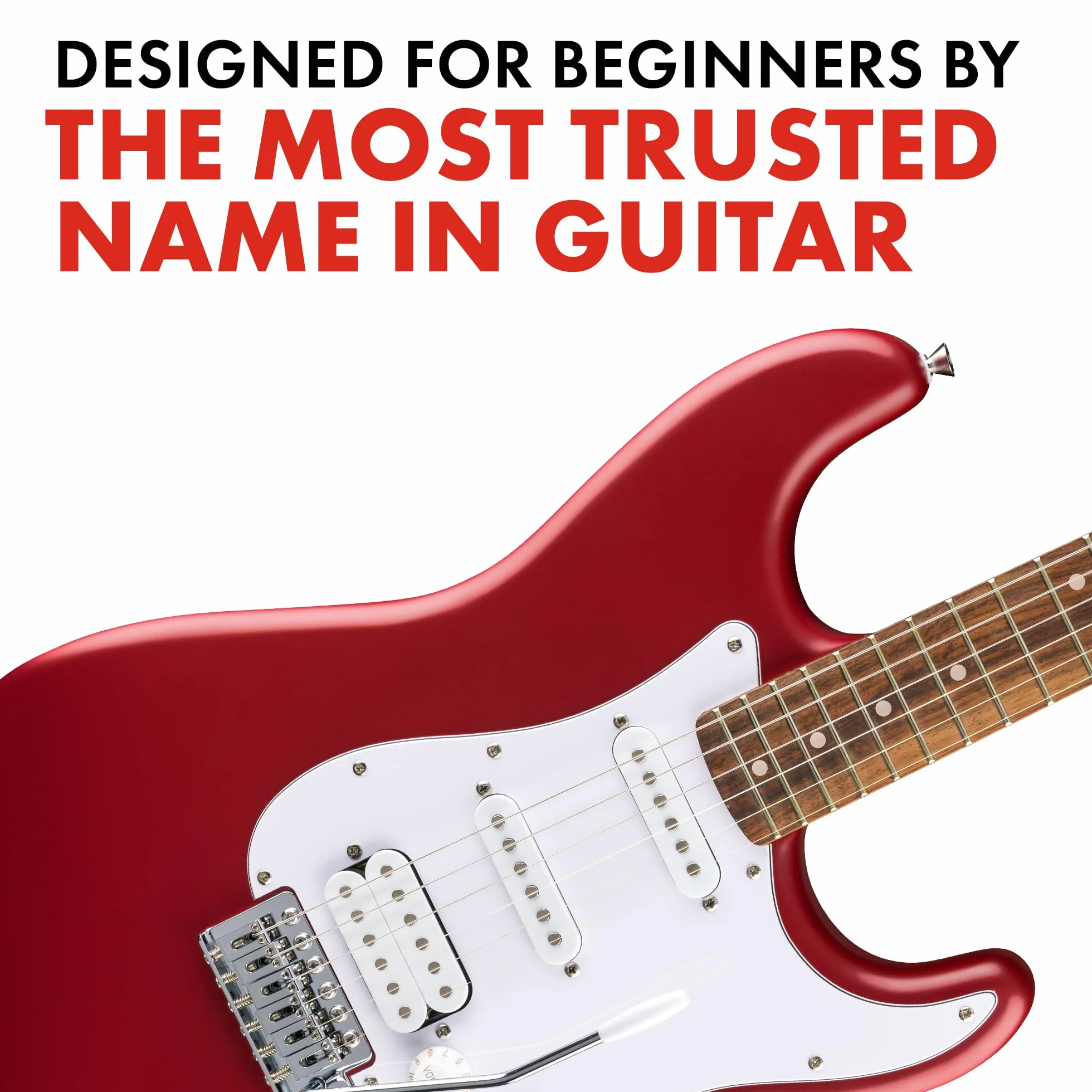 Squier by Fender Debut Collection HSS Stratocaster gitara elektryczna, podstrunnica Laurel, biała maskownica, Dakota Red