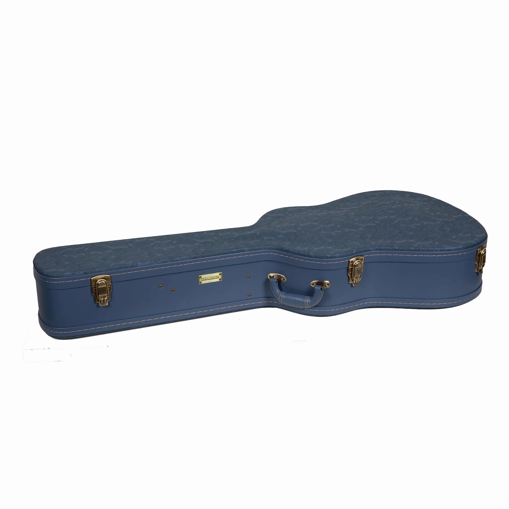 Crossrock Seria Relief - drewniana obudowa na gitarę Gibson Acoustic i Martin Dreadnought, z wysoce teksturowaną powierzchnią, imitacja polaru z norek, zatrzaski ze stali nierdzewnej - kolor niebieski