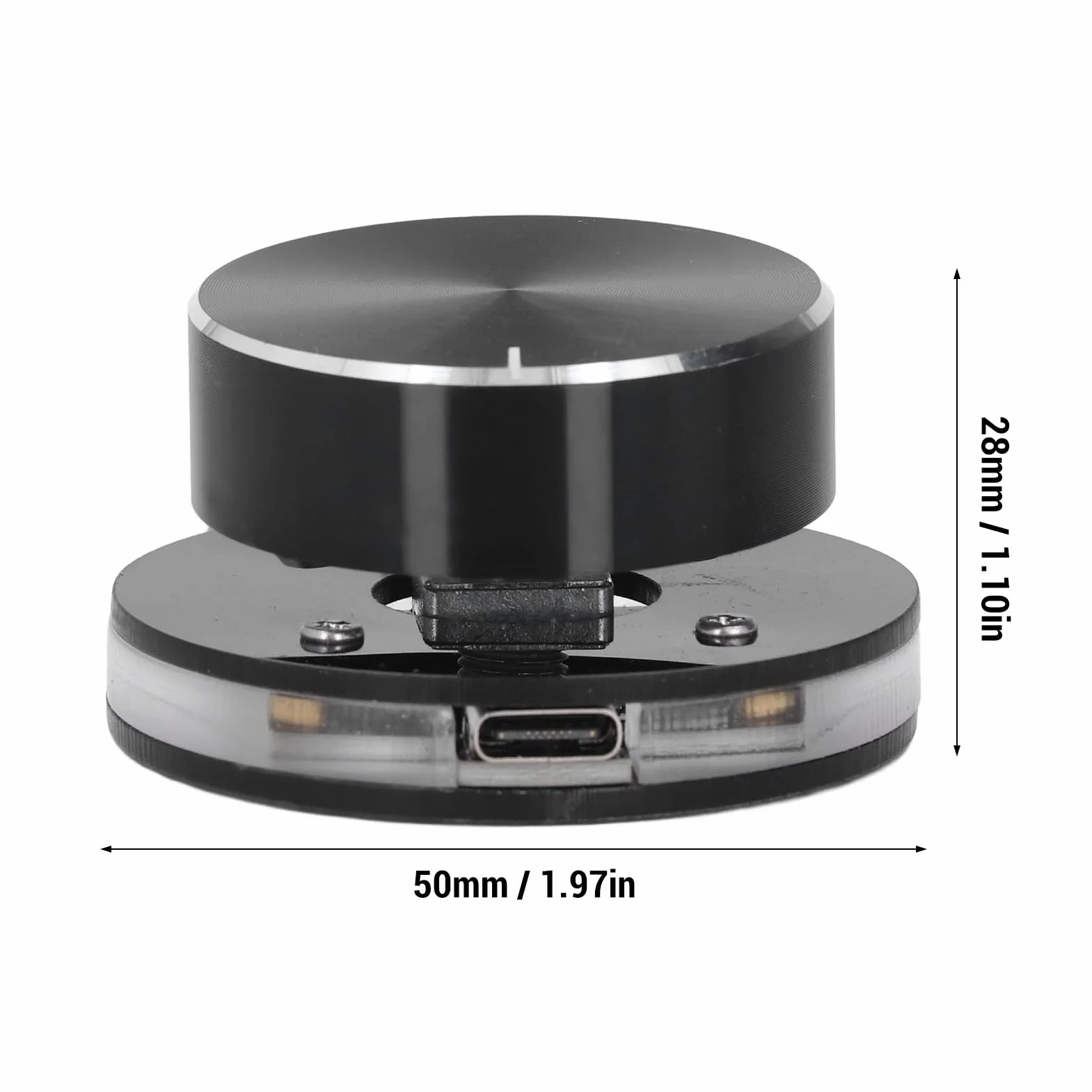 Ausla Pokrętło Sterowania Głośnością USB, Akrylowy Multimedialny Regulator Woluminu Audio z światłem RGB, Konfigurowalny Kontroler Głośności dla Komputerów i urządzeń Mobilnych