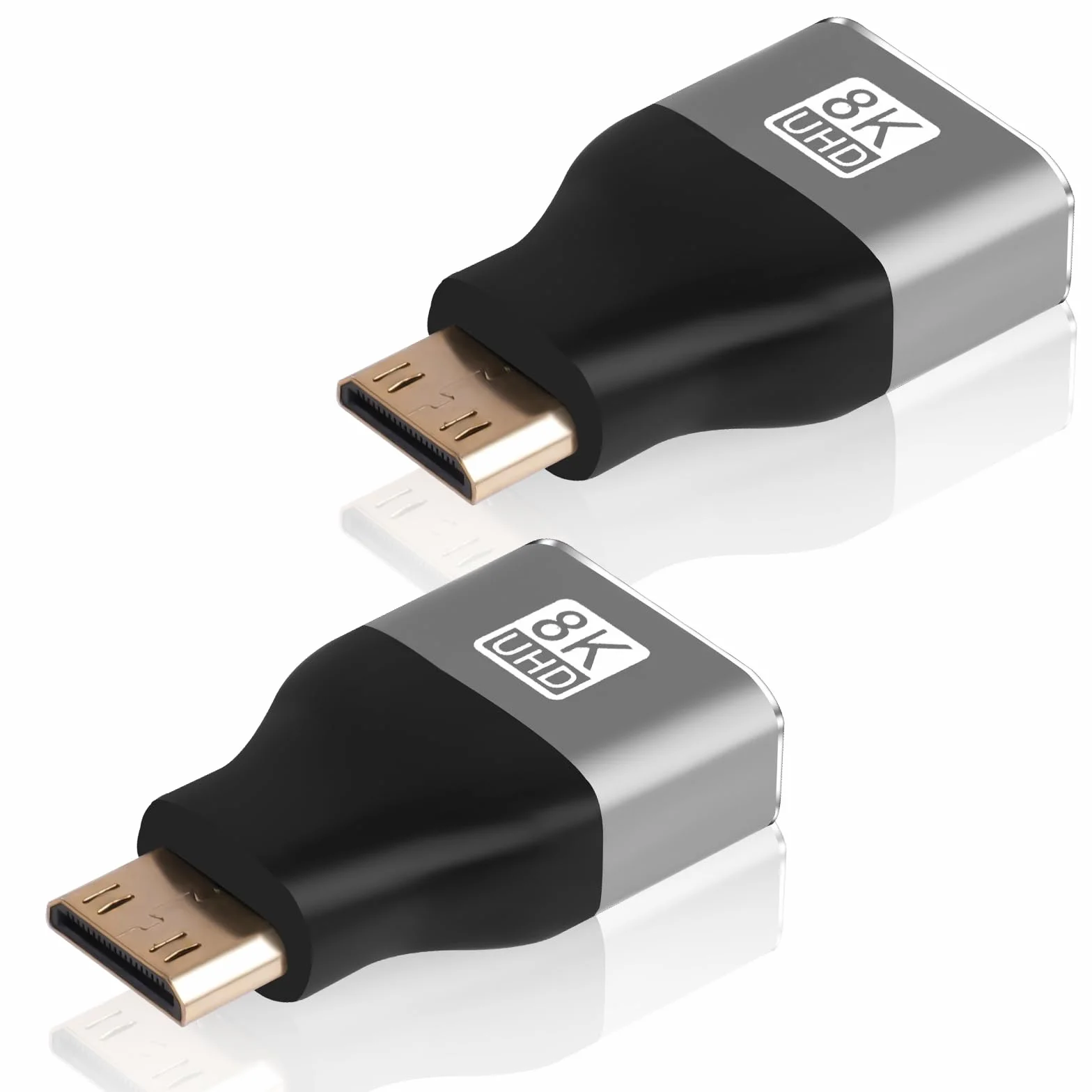 AXFEE Adapter mini męski na HDMI żeński 2 w 1 – 8K przy 60 Hz, złącze HDMI do laptopa, HDTV, PC, monitora, PS, Xbox, DVD