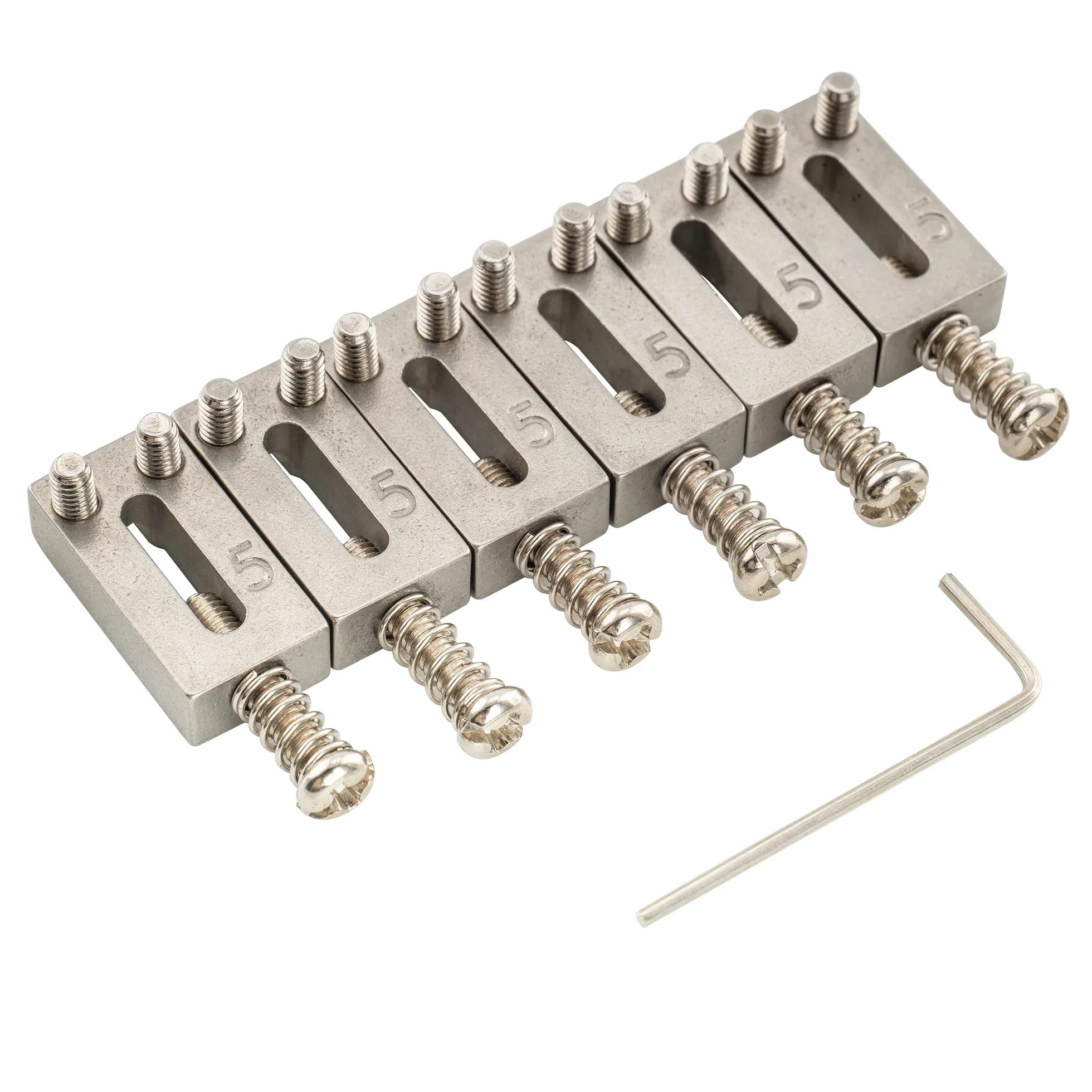 Musiclily Pro 10,5mm Stal Nierdzewna Siodełko Mostka do Gitary Elektrycznej Strat Stratocaster, Oryginalny Kolor (6 szt.)