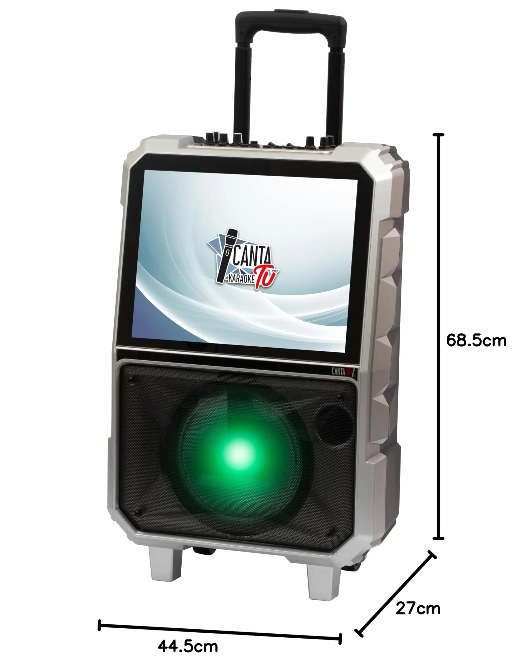 Canta Tu Karaoke 1.5 2024-karaoke profesjonalny z mikrofonem bezprzewodowym, nowy system operacyjny, szerszy wyświetlacz dotykowy, połączenie Wi-Fi, efekty głosowe, akumulator, zmieniacz głosu,
