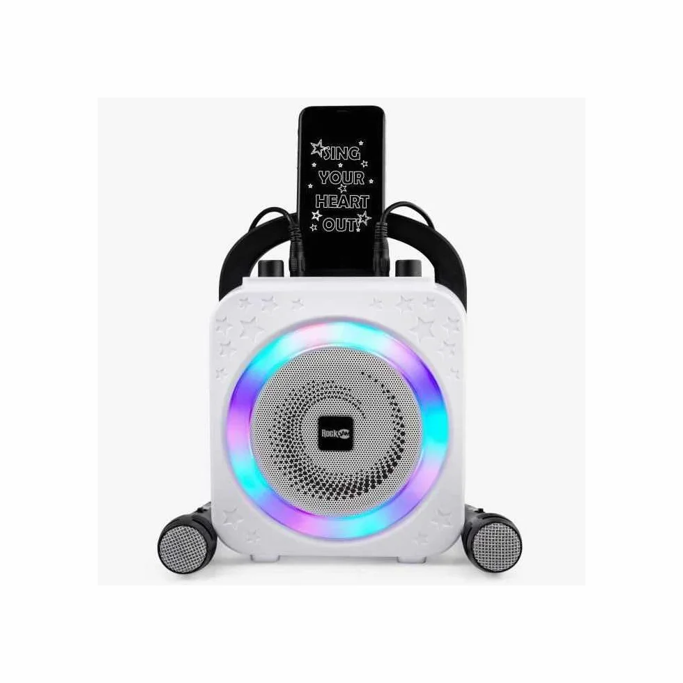 Rockjam RJPS150-BK 10 W Bluetooth Karaoke Urządzenie z Dwoma Mikrofonami Wielokolorowy