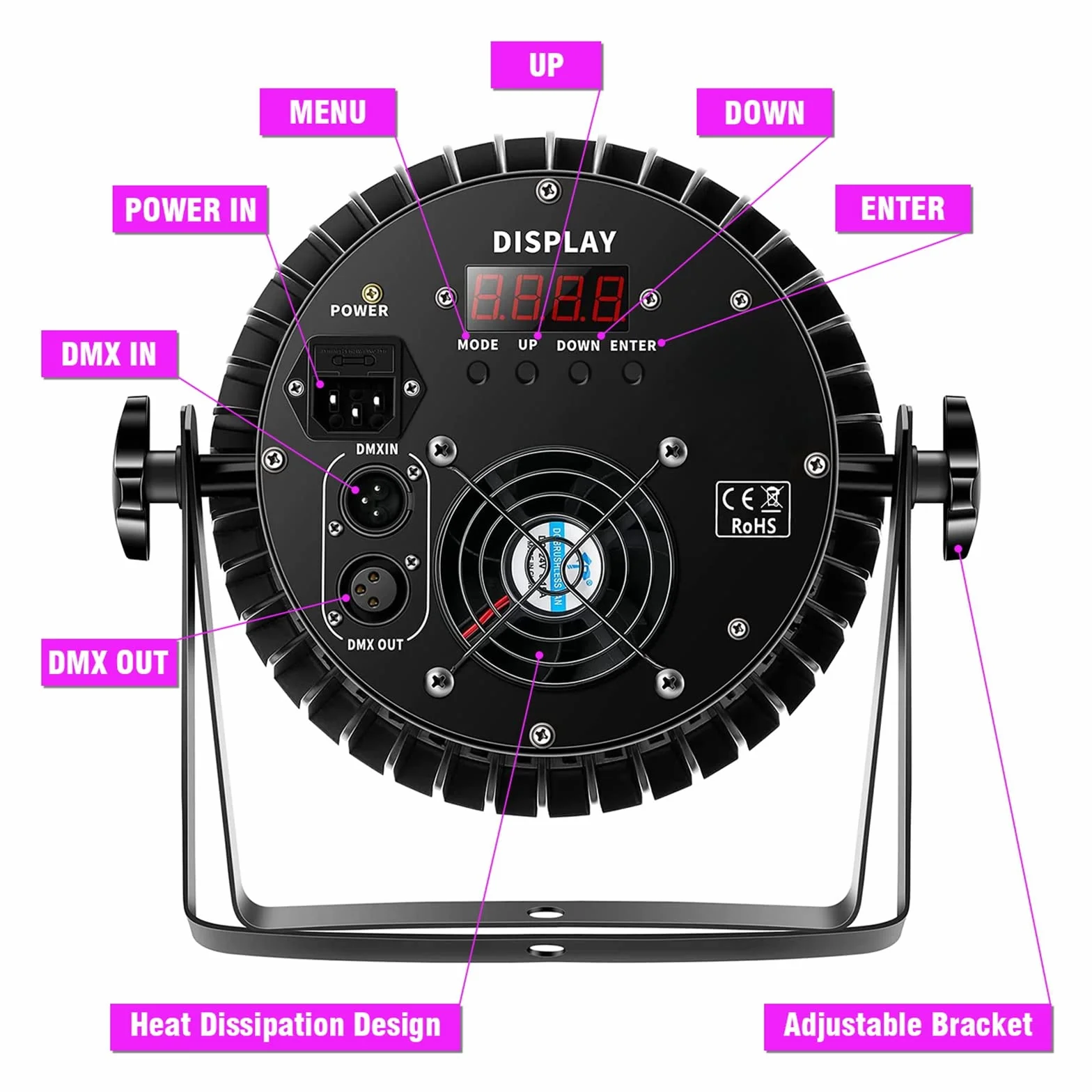 LED Par UV reflektor punktowy 200W 18 LED światło sceniczne 8CH RGB DMX dźwięk stroboskopowy