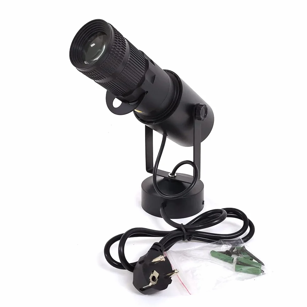 Reflektor punktowy do kuli dyskotekowej, 15 W, 5500 K, 4 przysłony, regulowana przysłona, kąt wiązki światła LED, efekt DJ-a, 8 m