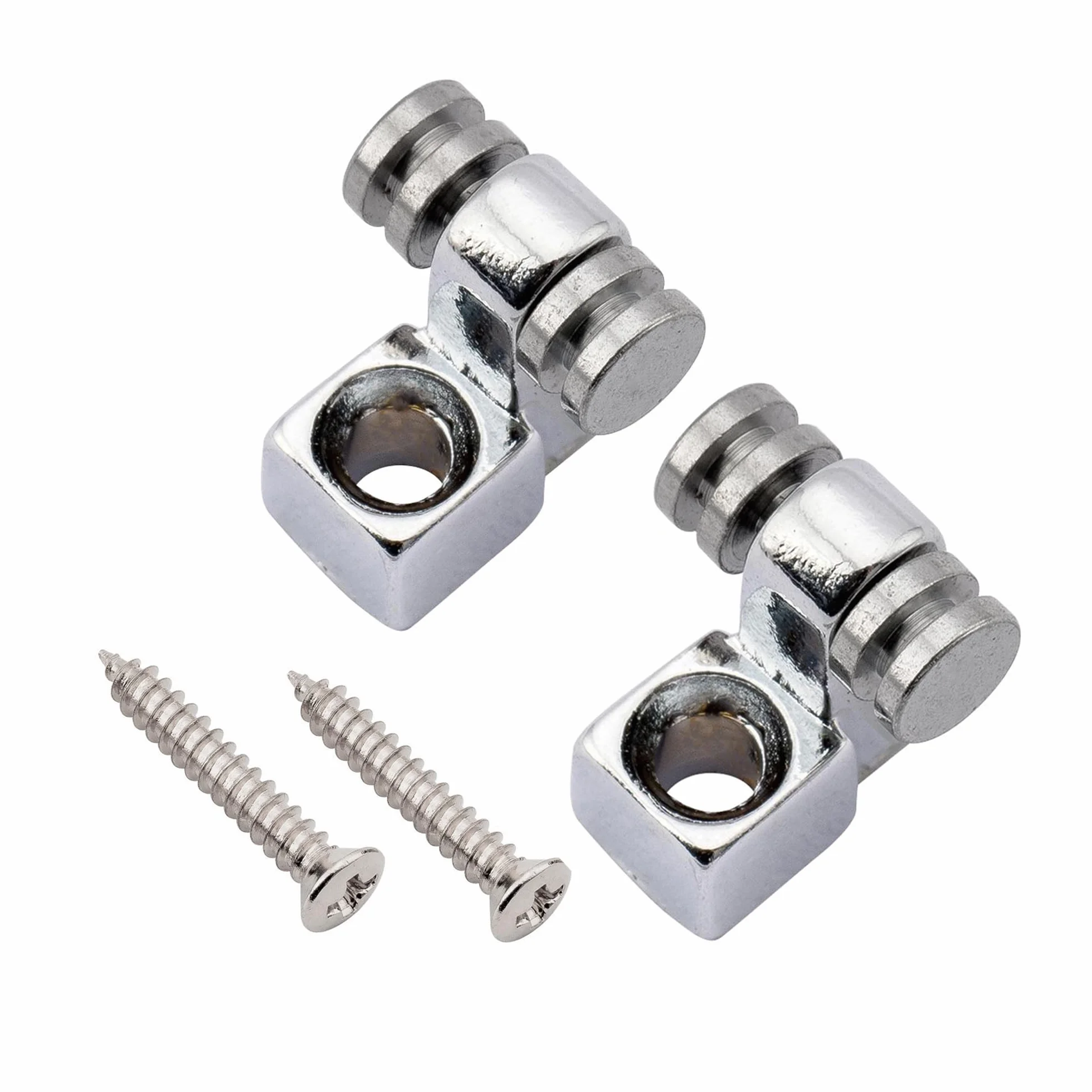 Musiclily Pro Stalowe Rolka Docisk Strun Roller String Guides String Trees Retainers do Gitary Elektrycznej Strat Tele, Chrom (2 szt.)