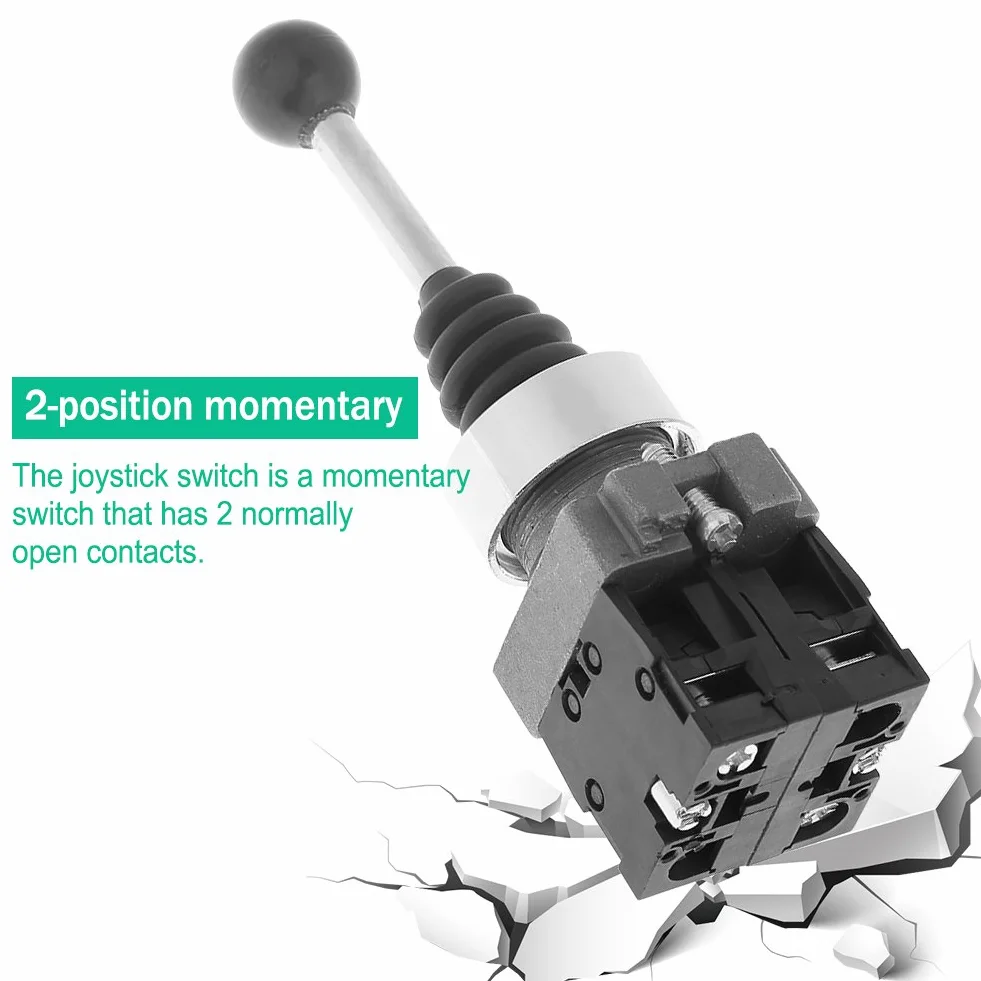 Przełącznik joystick, 1 sztuka, Xd2pa2cr 2no 2-pozycyjne resetowanie sprężyny Momentan Joy Stick Joystick, zamiennik przełącznika przemysłowego