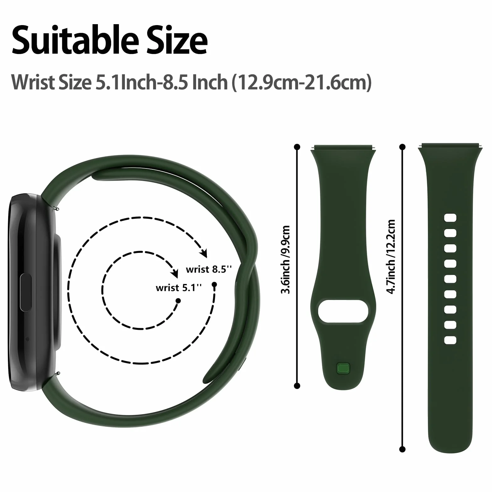 WD&CD 2 szt. Pasek kompatybilny z Xiaomi Redmi Watch 3 Active, wymienna bransoletka silikonowa sportowa