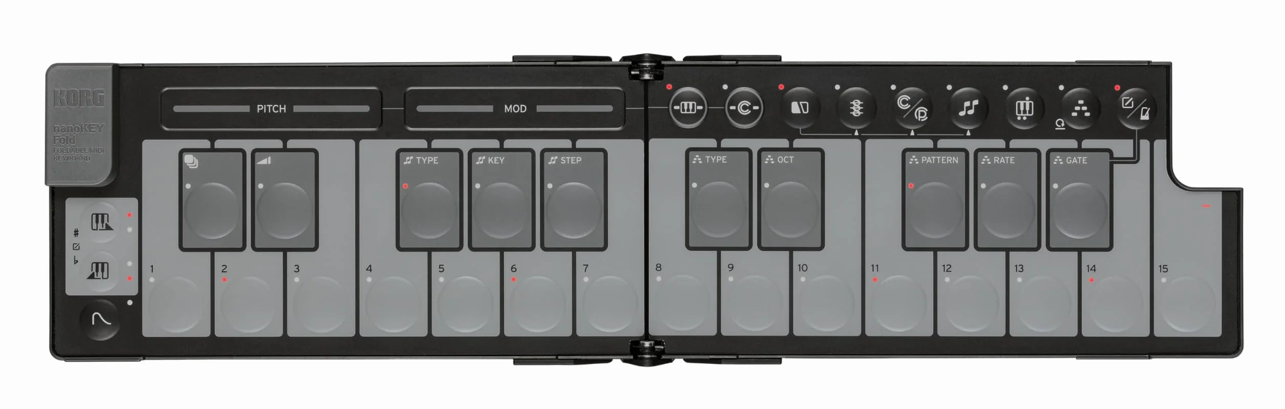Korg nanoKEY Fold - składana klawiatura sterująca MIDI z 25 klawiszami i USB-C i TRS-MIDI - Czarna