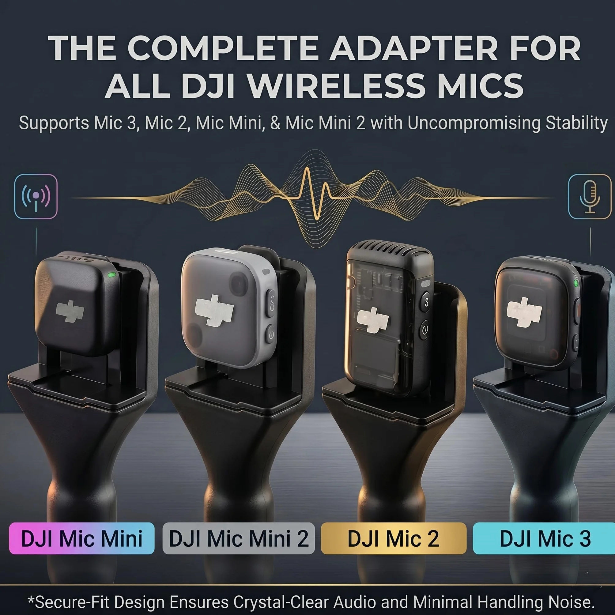 Uchwyt mikrofonowy do DJI Mic 3/Mini/1/2/Rode Wireless GO II Handle Rig bezprzewodowy Interview Lavalier ręczny adapter do Osmo kieszonkowy 3 Mic2/Hollyland Lark