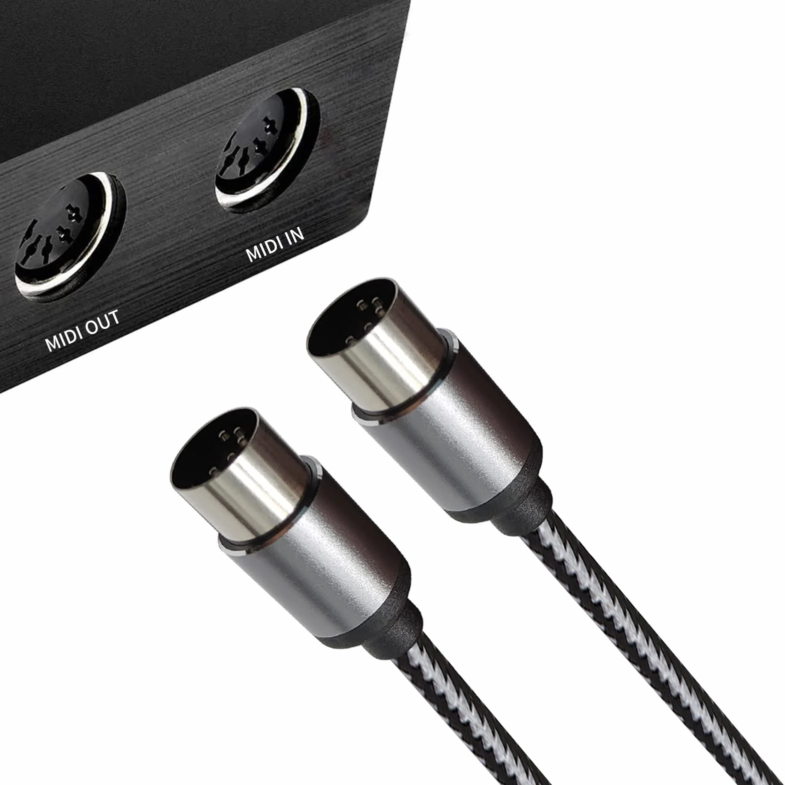 Konwerter interfejsu kabla midi na USB USB na MIDI 5-pinowy DIN męski x 2P (IN + OUT) do laptopa PC na profesjonalną klawiaturę fortepianową w domowym studiu muzycznym (1,5 m)