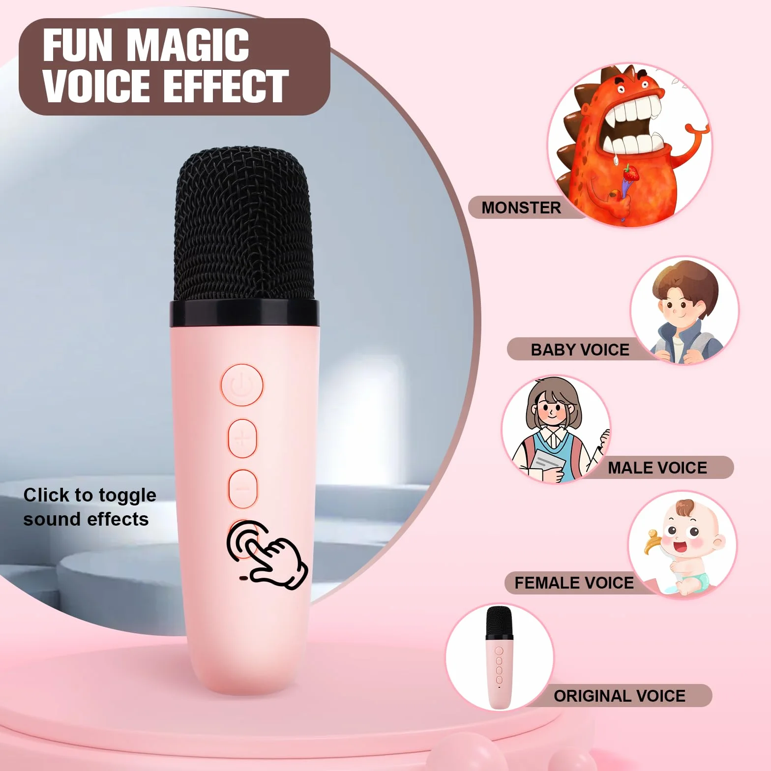 Maszyna Do Karaoke Dla Dzieci Z 2 Mikrofonami,Bezprzewodowy Głośnik Bluetooth,Z Efektami Zmiany Głosu I Diodami Led Prezent Dla Dziewczynek,Dla Dziewczynek W Wieku 3-12 Lat Prezent Urodzinowy