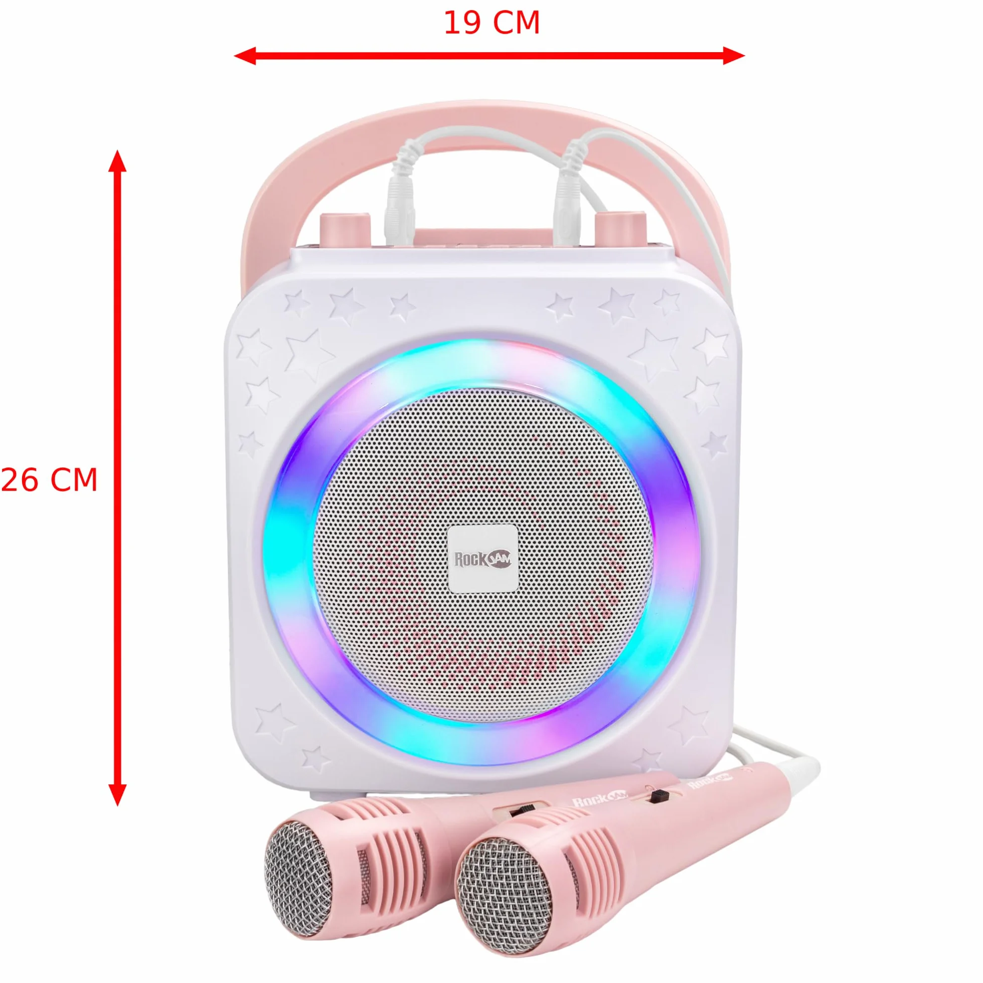 RockJam Ring urządzenie do karaoke Bluetooth z dwoma mikrofonami