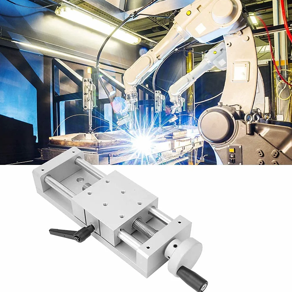 Ręczna prowadnica liniowa, aluminiowa stopowa prowadnica liniowa o wysokiej precyzji, krzyż prowadnicy liniowej, stół prowadnicy liniowej 80 x 80 mm, szeroko stosowany w maszynach produkcyjnych
