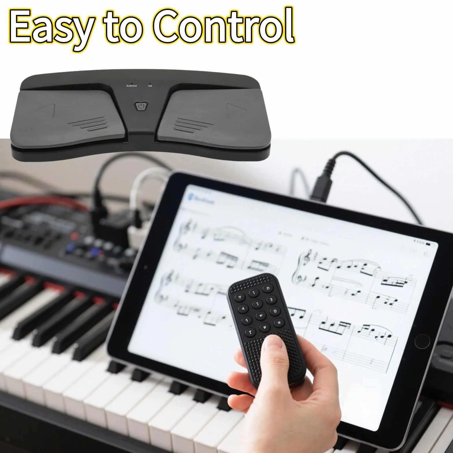 Page Turner Pedal dla tabletów, bezprzewodowy pedał muzyczny Page Turner dla IOS, dla Android, zasilany bateryjnie przełącznik nożny Bluetooth Page Turner Pedal Bezprzewodowy Page