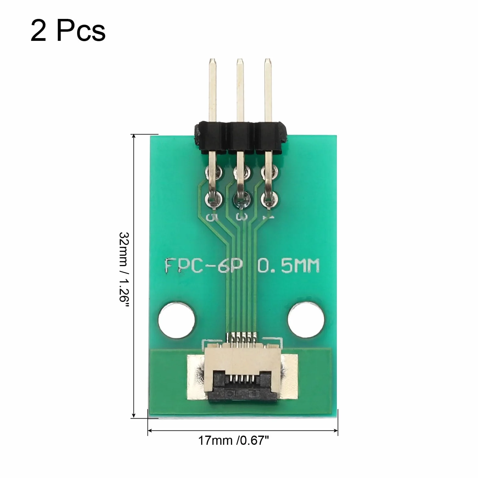 QUARKZMAN 2 szt. FFC FPC 5-pinowa płytka złącza 0,5 mm gniazdo 2,54 mm adapter do pasków kątowych z podwójną linią, płyta konwertera PCB do telewizorów DVD/aparatów cyfrowych