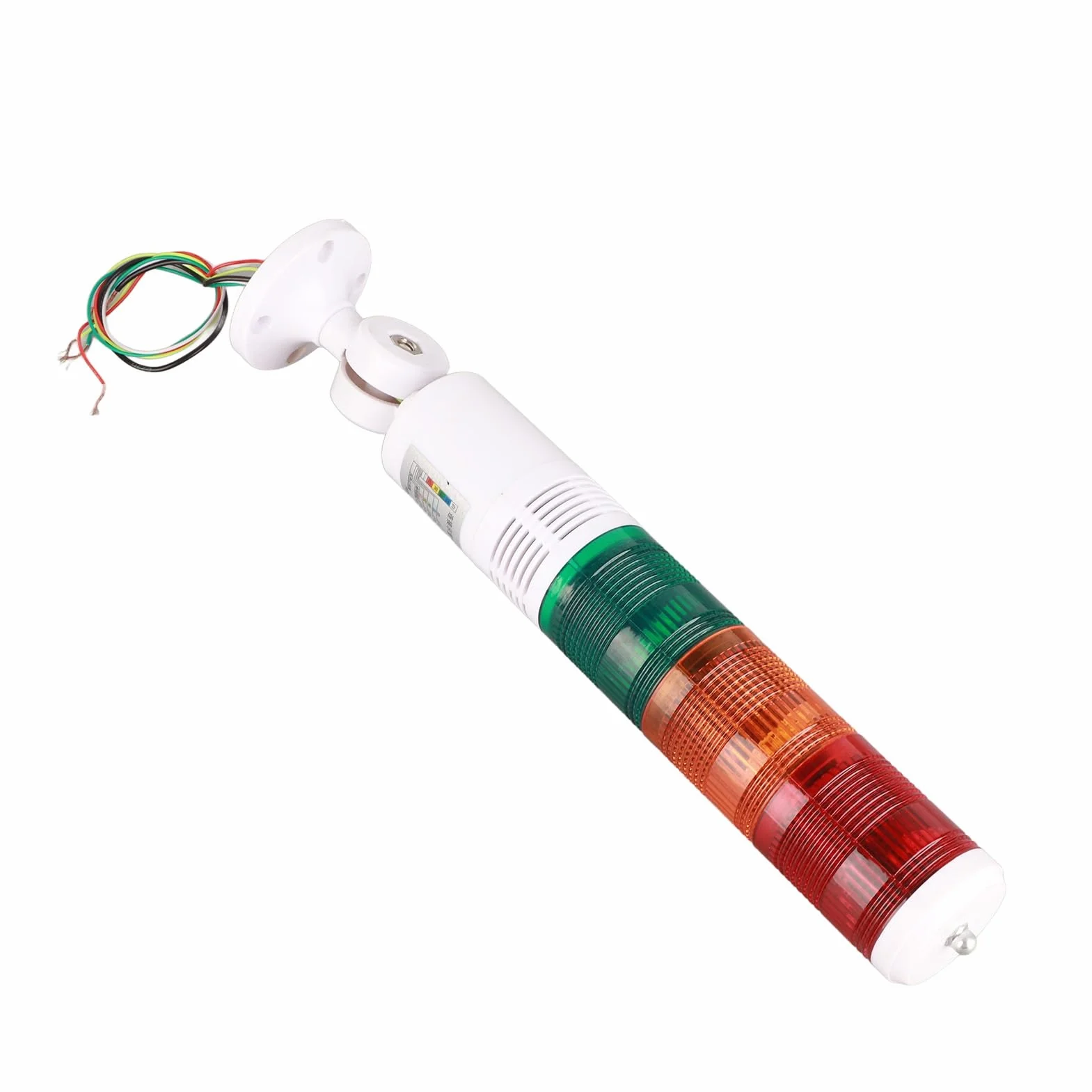Sygnalizacyjna, Wieża Sygnalizacyjna LED 3-poziomowa Czerwona żółta Zielona IP54 Składana Przemysłowa Ostrzegawcza z Brzęczykiem DC24V, Jasna, światła Ostrzegawcze