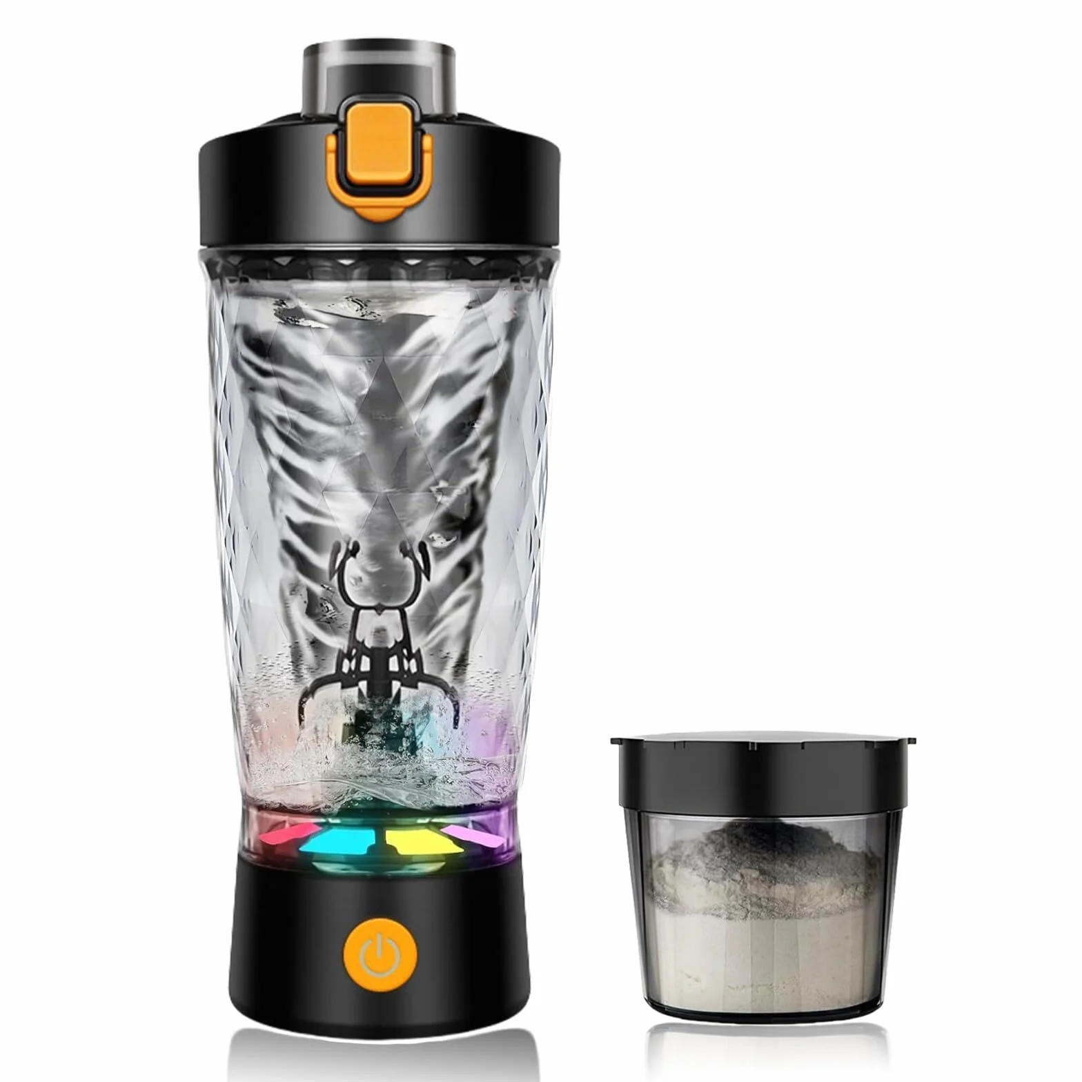 flintronic Elektryczny shaker do białek, 650 ml, elektryczny shaker do białek, automatyczny mikser do białek, ładowanie USB C, shaker do koktajli proteinowych, zamiennik posiłków, bez BPA
