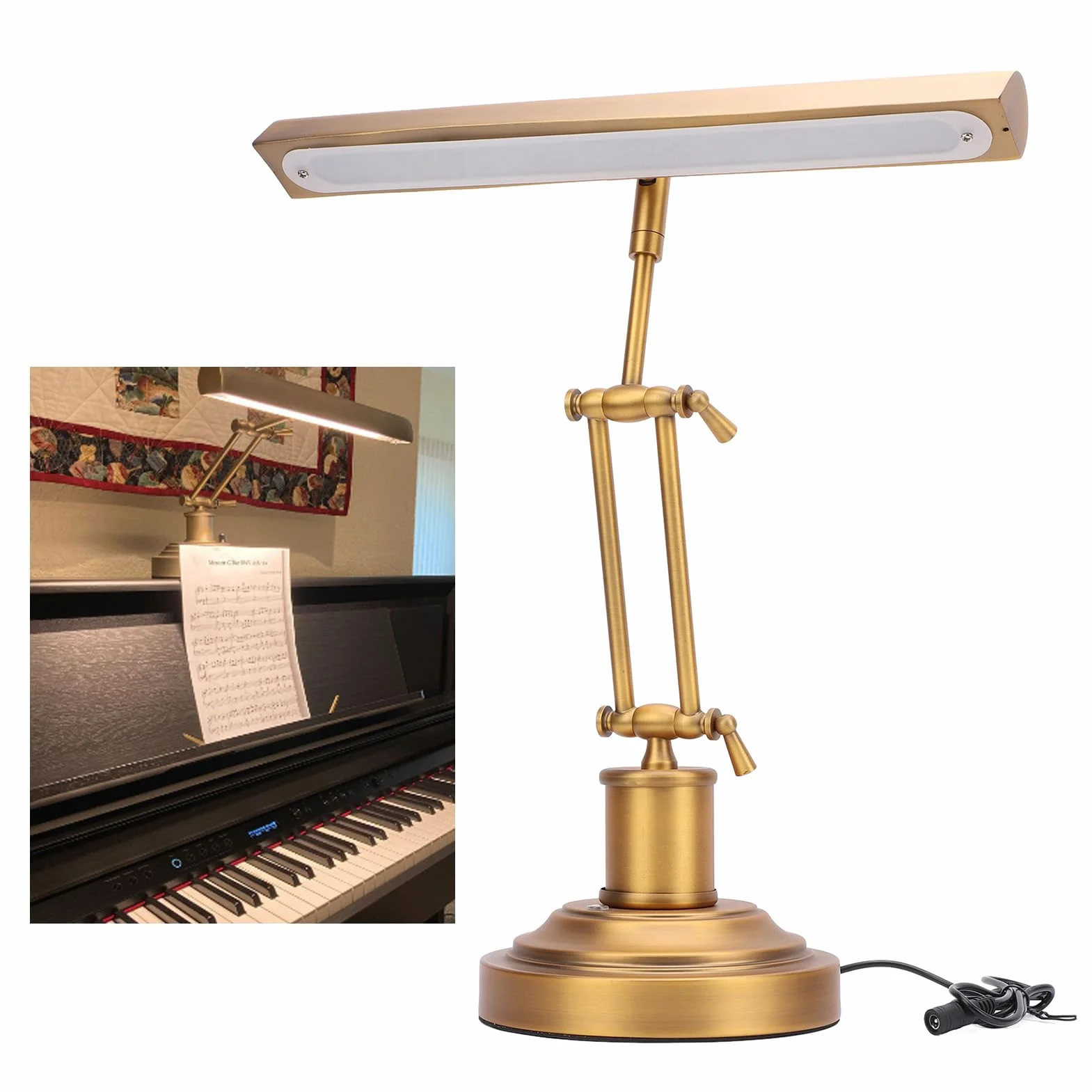 SENECESLI Fortepianowa do Fortepianu i Pianina, Metalowa z 3 Trybami Kolorów do Fortepianów Stojących, Regulacja Obrotowa 360°, Sterowanie Dotykowe, Wtyczka UE