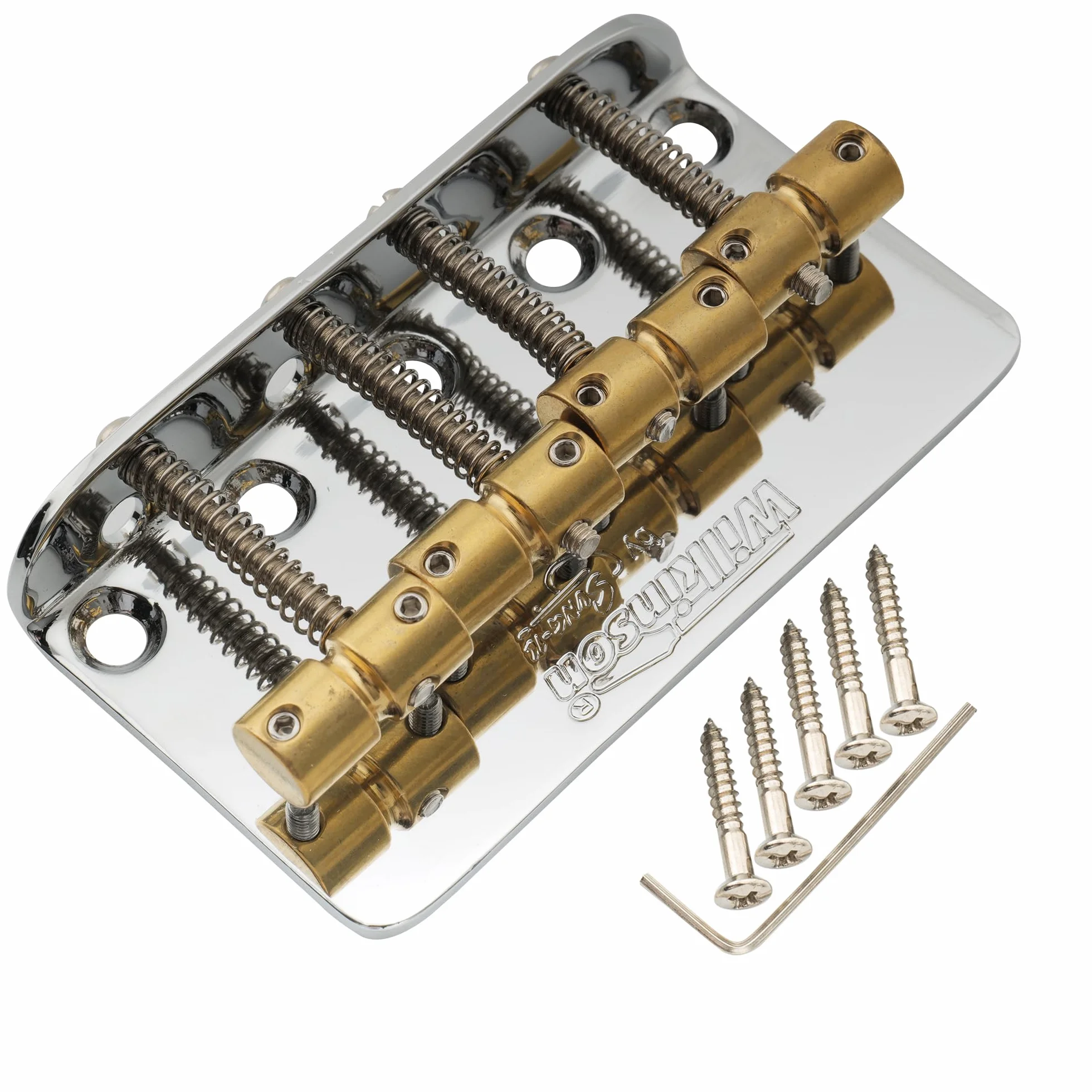 Wilkinson WBBC Vintage 4-strunowy mostek basowy mosiężne siodełka do Fender Jazz Precision Bass, chrom