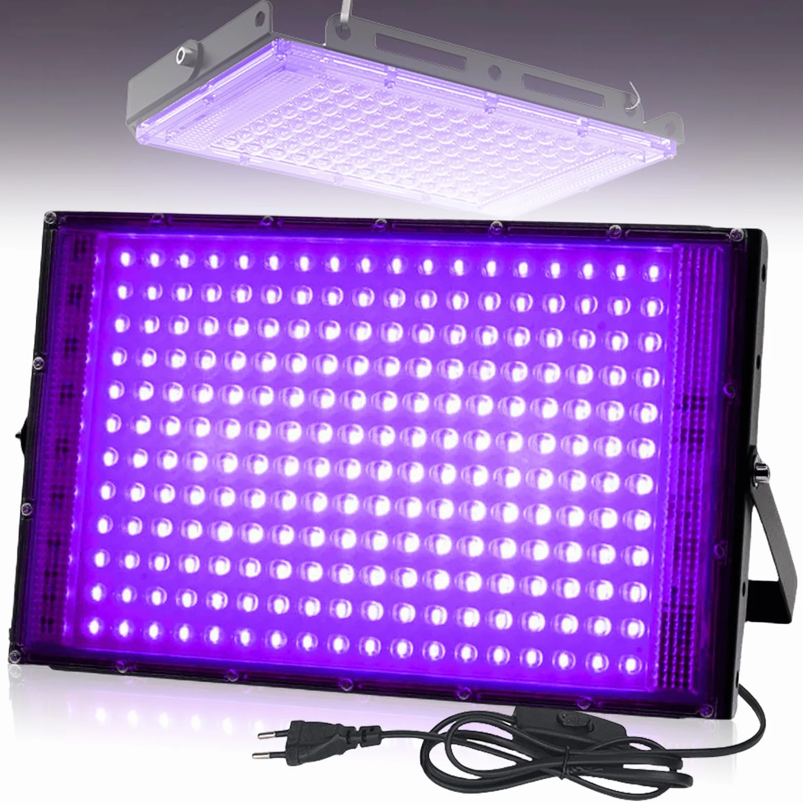 Asfrode Czarne światło UV, 150 W, reflektor LED, reflektor UV z wtyczką, oświetlenie imprezowe, do baru, dyskoteki, neonowe kolory, oświetlenie sceniczne, fluorescencyjne