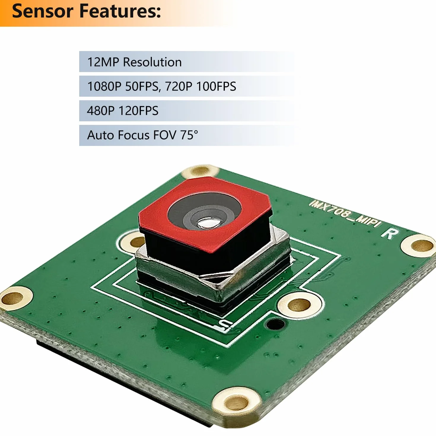 InnoMaker 12MP moduł kamery z autofokusem do Raspberry Pi, czujnik IMX708, pole widzenia 75°, HDR, kompatybilny z Pi 5,4,3,Zero,CM4 (opcje obiektywu M12/CS)