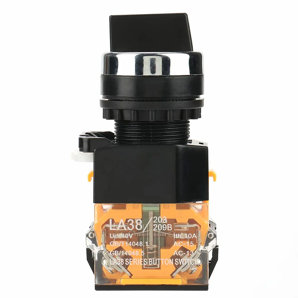 Momentary pokrętło LA38-11BX22 Mini 2 pozycje samoresetujący przełącznik obrotowy Momentary Switch 22 mm średnica otworu montażowego