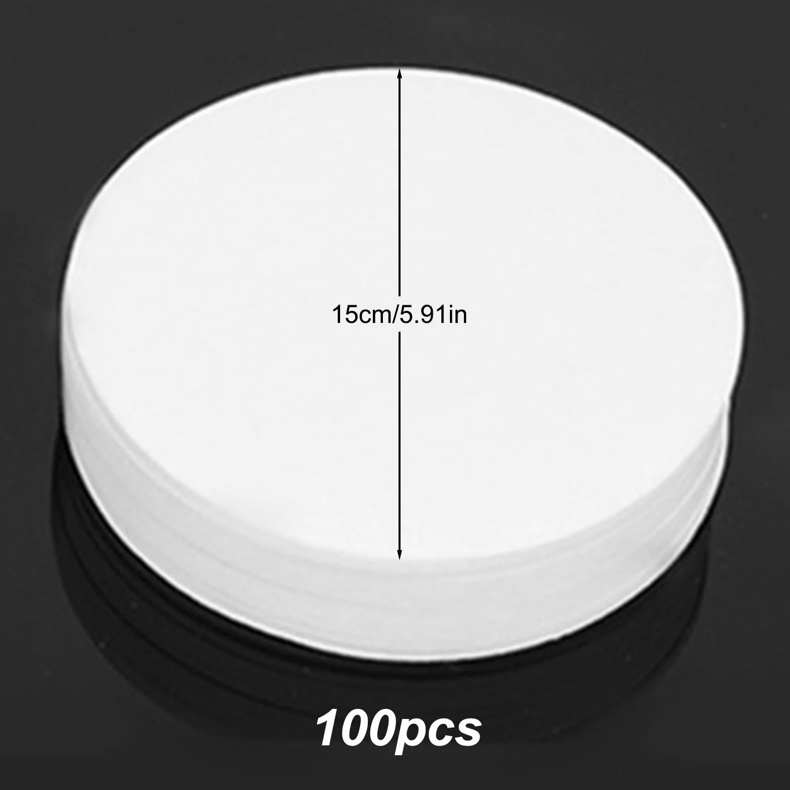 Zestaw 100 okrągłych filtrów papierowych, jakościowy papier filtracyjny, laboratoryjne koła filtracyjne, artykuły laboratoryjne z filtrem okrągłego papieru, do eksperymentu z filtrem, test oleju, 150