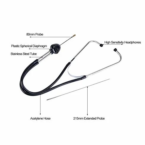EVGATSAUTO Zestaw stetoskopów samochodowych, mechanika, stetoskop, tester silnika samochodowego, cylinder, stetoskop, narzędzie diagnostyczne, narzędzie słuchowe