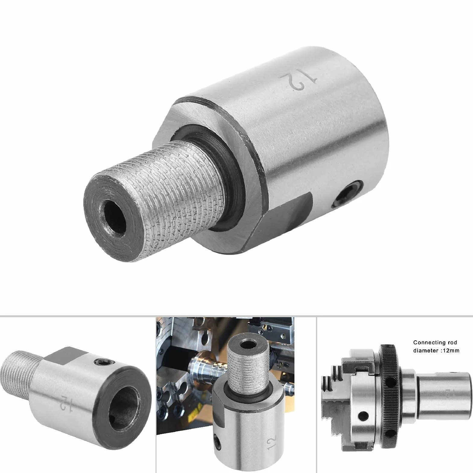 Edelstahl Chuck Pleuel für K01-50/63 K02-50/63 Drehfutter M14 * 1 Mini Drehmaschine Maschinenteile(12mm)