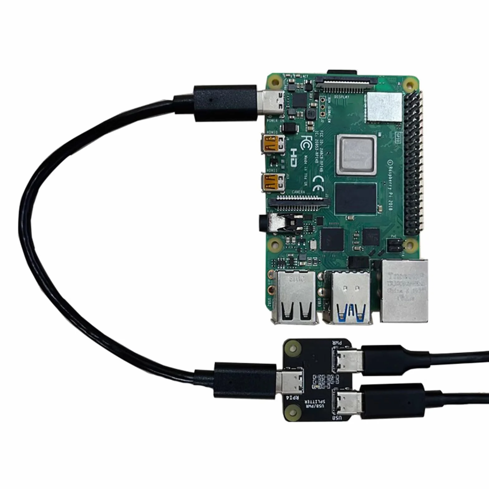Wygodny rozdzielacz USB 3 porty rozdzielacz zasilania typu C do rozdzielacza zasilania RPI BliKVM i PiKVM "KVM Over IP Controller Power Distributor