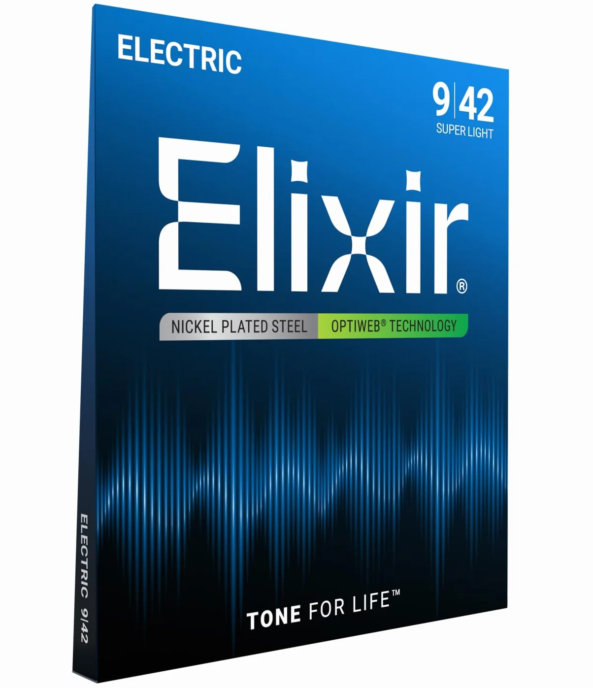 Elixir 19002 Struny do gitary elektrycznej z powłoką Optiweb, superlekkie (.009-.042)