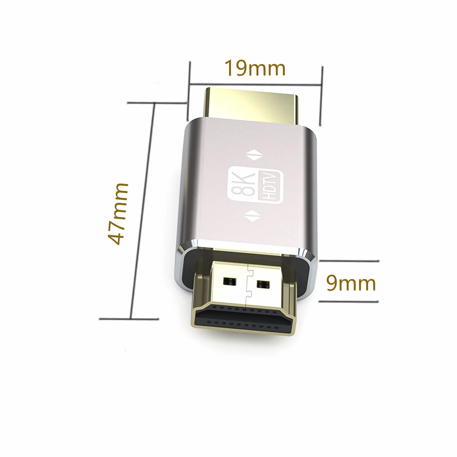 Adapter Przedłużający HDMI 8K Wtyczka na Wtyczkę, Złącze HDMI 2.1, Obsługuje 8K 60 Hz/4K 120 Hz HDR, do Projektora HDTV, Laptopa, PC, 2 szt