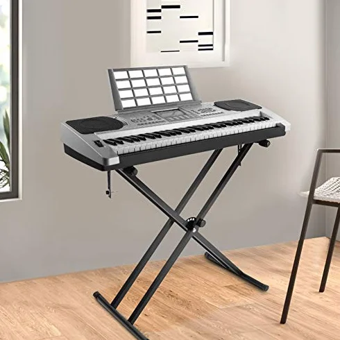 Uchwyt na klawiaturę z regulowaną wysokością, statyw fortepianowy, stojak na pianino do syntezatora klawiatury z regulacją X-Style nadaje się do większości klawiatur do codziennego treningu lub