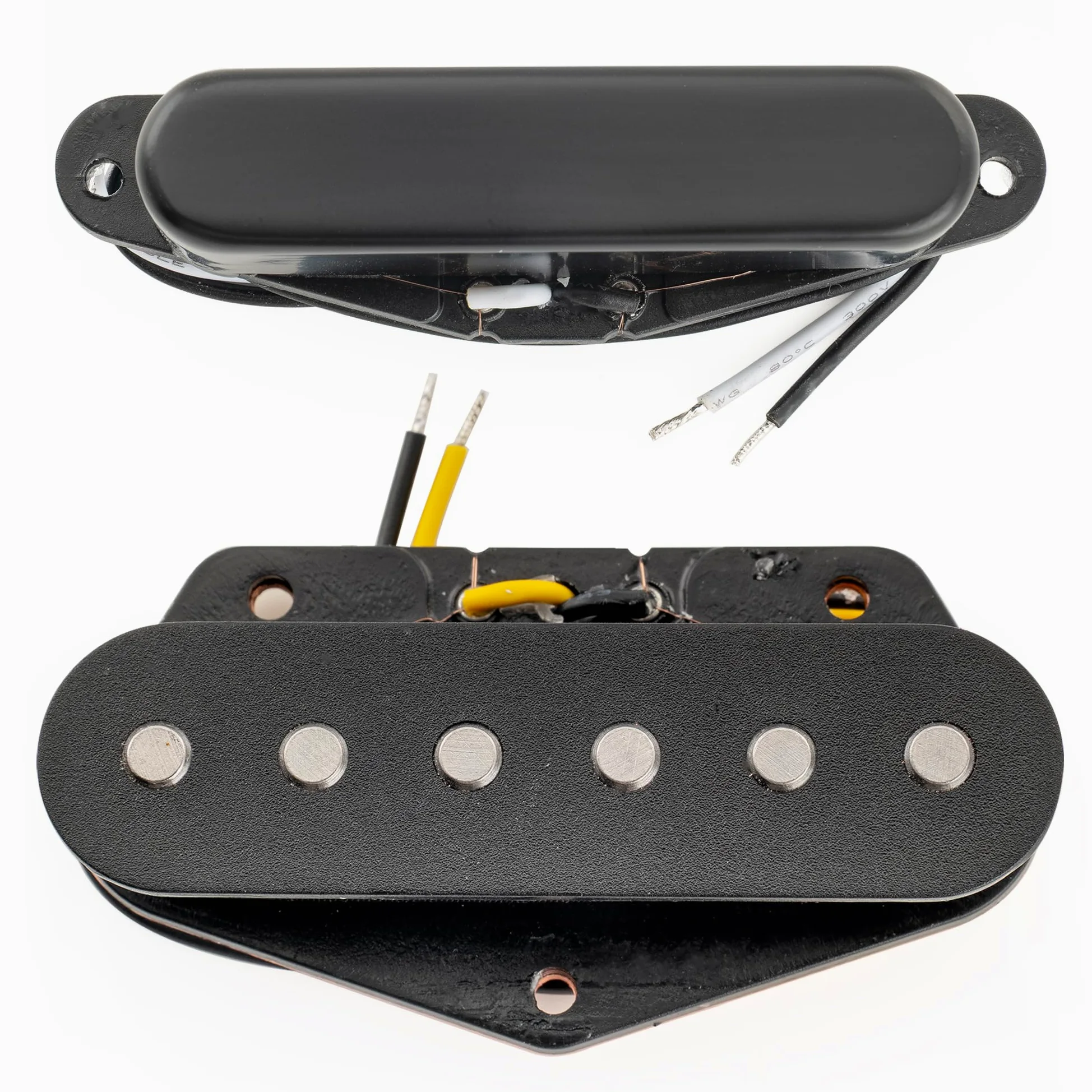 Musiclily Pro TL-60S Alnico 5 Przetwornik Single Coil Neck Bridge Pickups Set 8K/7,3K do Gitary Elektrycznej typu Tele, Czarny