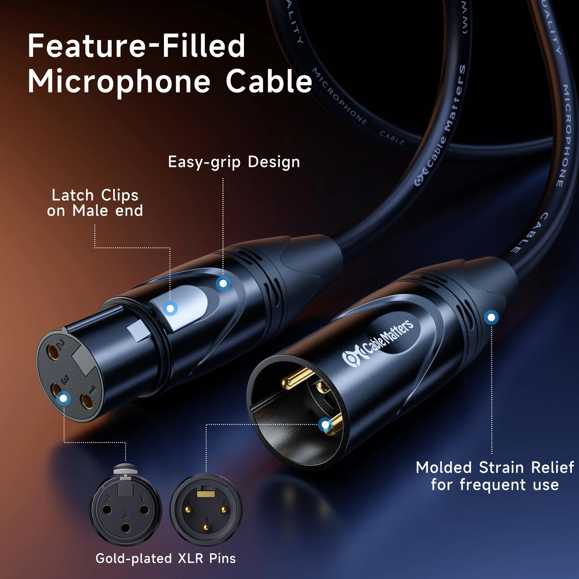 Cable Matters 2-pak Premium XLR na kabel mikrofonowy XLR 1,8 m
