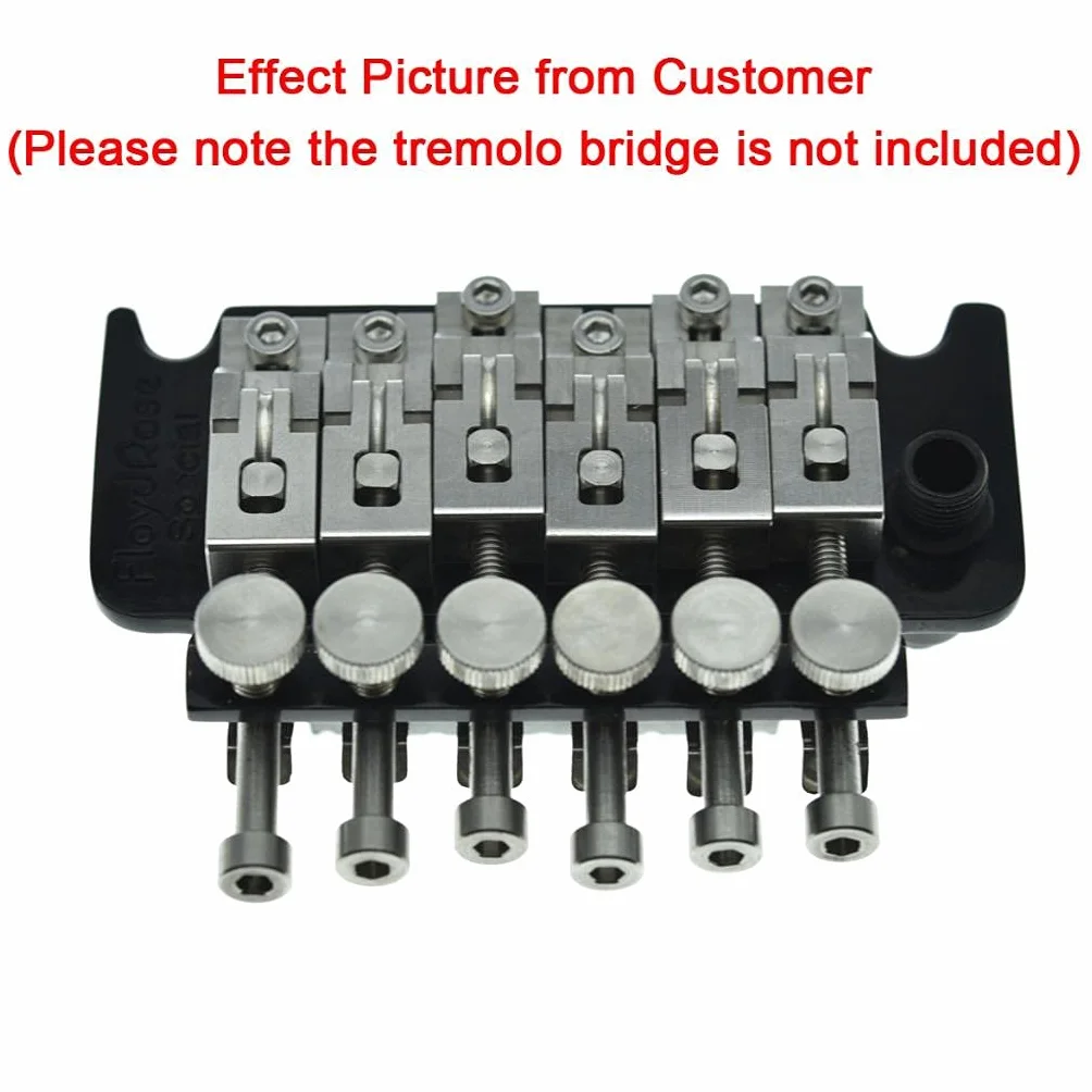 KAISH Siodełka i śruby do gitary ze stali nierdzewnej z podwójnym blokowaniem mostu Tremolo do Floyd Rose Tremolos