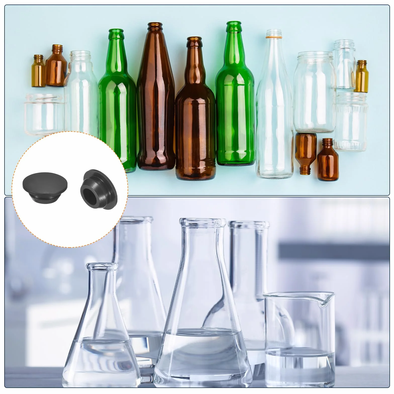 QUARKZMAN 15 sztuk silikonowych zatyczek, okrągłych gumowych zatyczek do wkręcania w otwory 10-10,5 mm, wodoodporne zatyczki do rur metalowych, końcówki meblowe, czarne wkładki