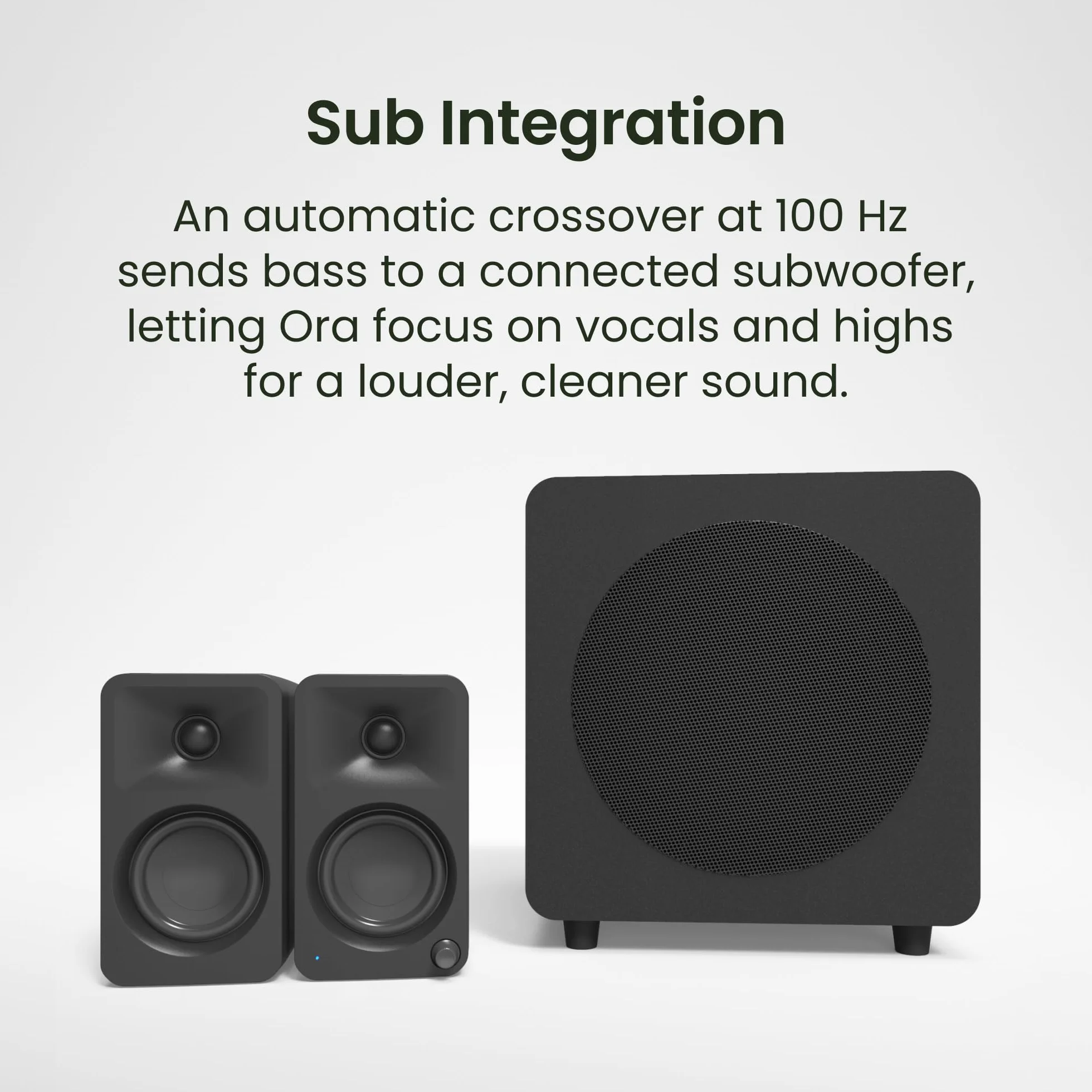 Kanto ORA 100W Powered Bi-amp Reference Desktop Computer Speakers w/Bluetooth 5.0 & USB-C | 100 Hz Crossover | Reference Quality Sound | Pair | Black