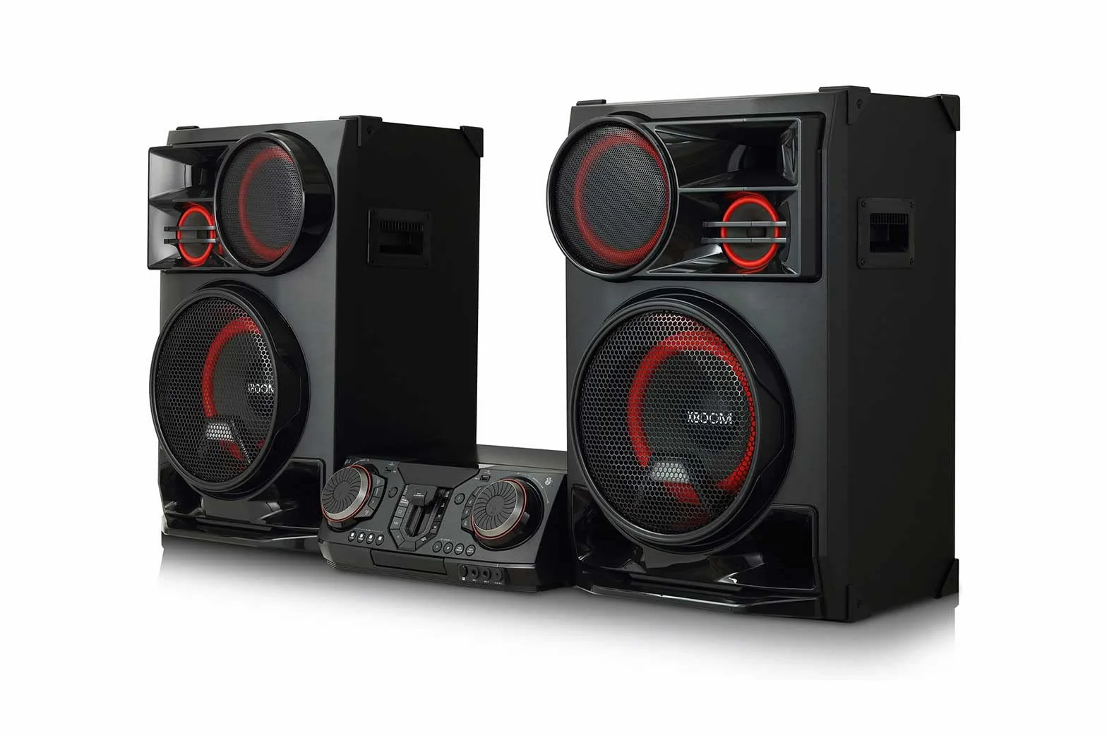 LG XBOOM CL98 mikrowieża 3500 W RMS z pilotem zdalnego sterowania, Bluetooth, funkcją karaoke i DJ, łańcuch muzyczny, łańcuch imprezowy, USB, zmienny kolor diod LED, kolor czarny