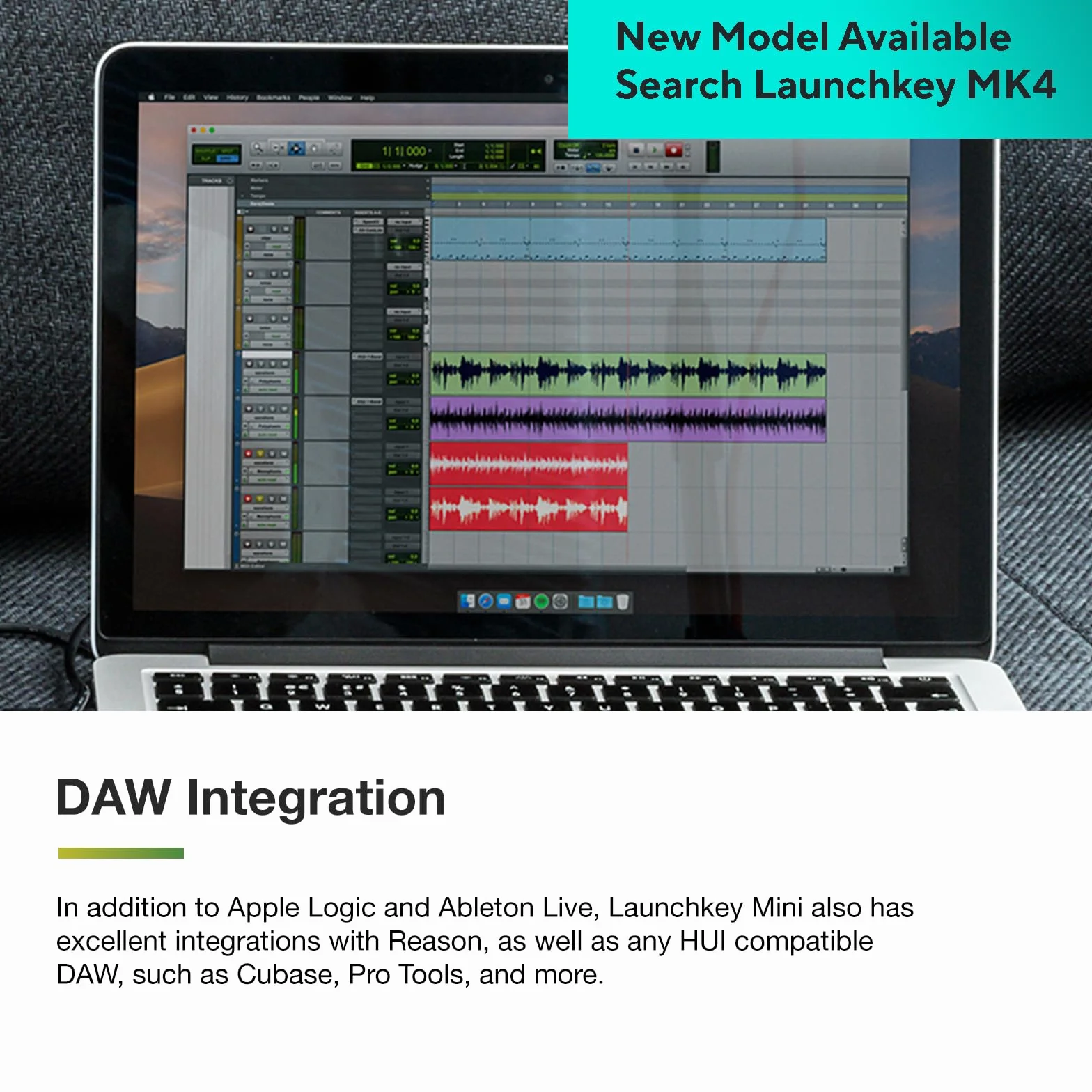 Novation Launchkey Mini (MK3), Kontroler klawiszowy MIDI, przenośny 25-klawiszowy, USB, z integracją z DAW Tryb Chord, tryb Scale i arpeggiator — do produkcji muzyki.