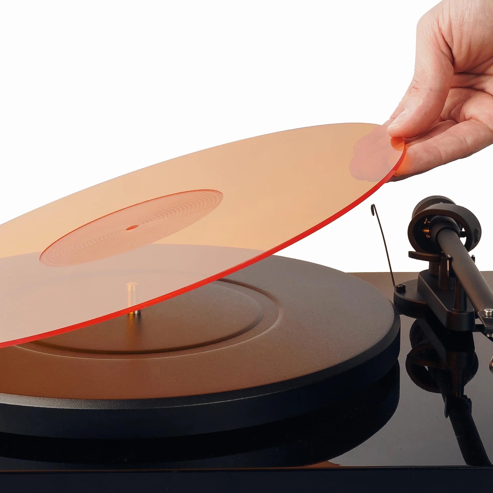 Akrylowa mata gramofonowa - OrangeLit - LP Slipmat