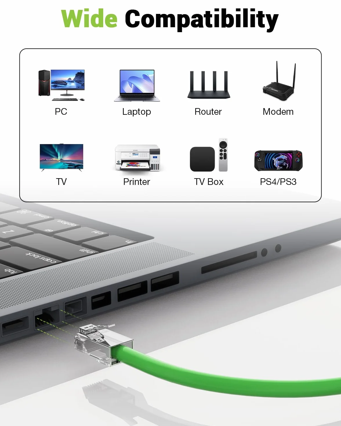 50 sztuk wtyczka RJ45 CAT6 przelotowa, złocona wtyczka sieciowa CAT6 CAT5E, 1 Gbit/s 250 MHz, UTP wtyczka Lan do kabla instalacyjnego Cat 6 Cat5E Cat5, obsługująca PoE