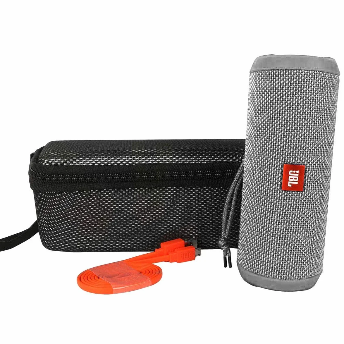 co2CREA Twarde etui ochronne do JBL Flip 6 Flip 5, głośnik Bluetooth, przenośny, wodoszczelny, tylko pokrowiec ochronny, czarny + szary wewnątrz, for Flip 3/4/5/6, walizka na bagaż