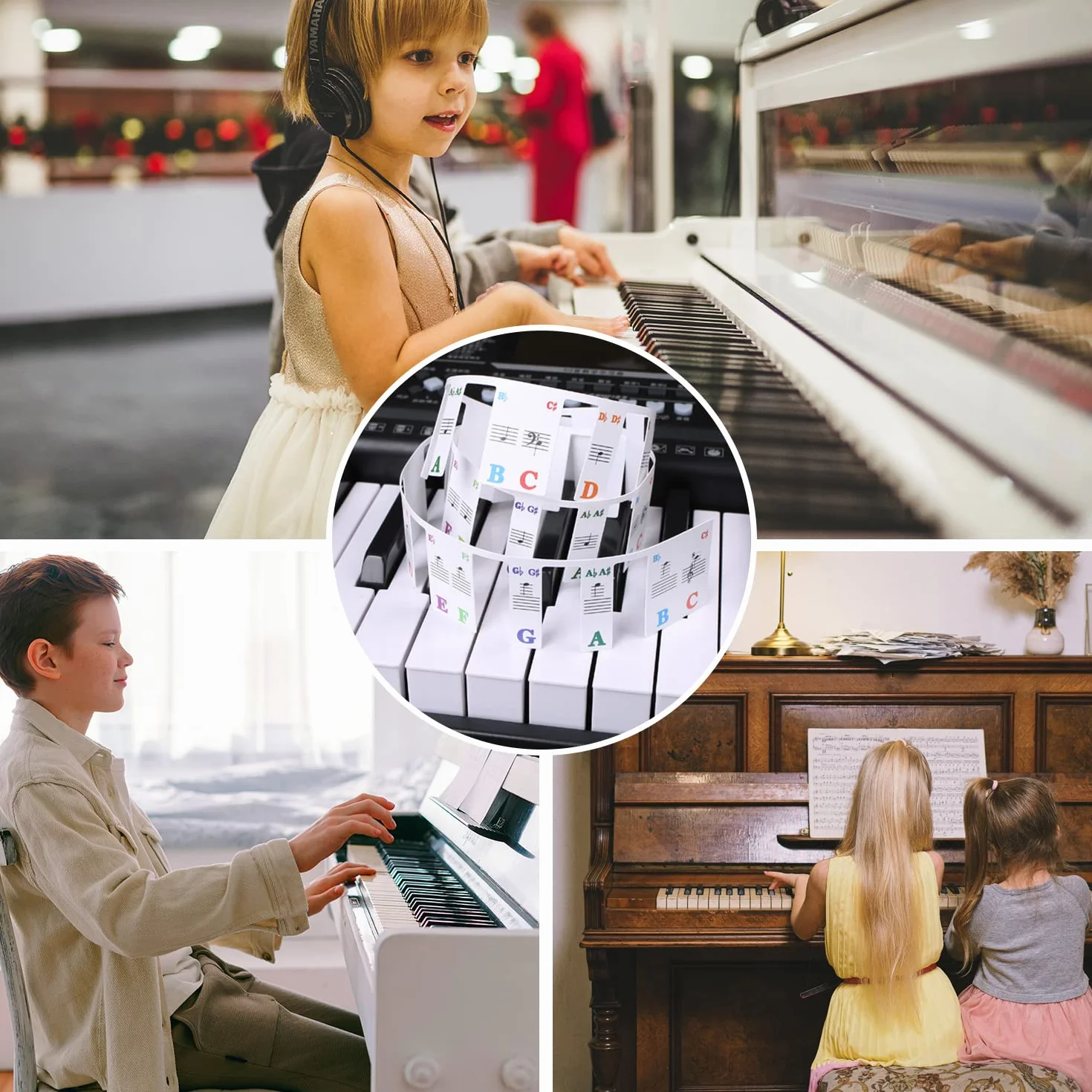 88 kluczy naklejki z nutami na klawisze fortepianowe, naklejki na klawisze fortepianowe, dla początkujących, dzieci i dorosłych