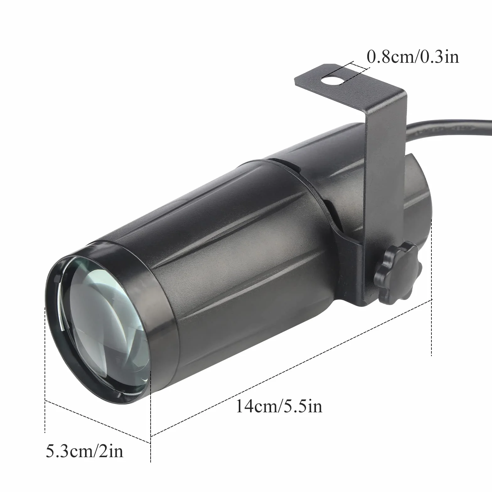 Efekt świetlny LED Pinspot 3W DJ, projektor z białą końcówką, mini wiązka światła, lampa imprezowa, klub, bar, scena, latające talerze wiszące na lampkach scenicznych DJ-ów